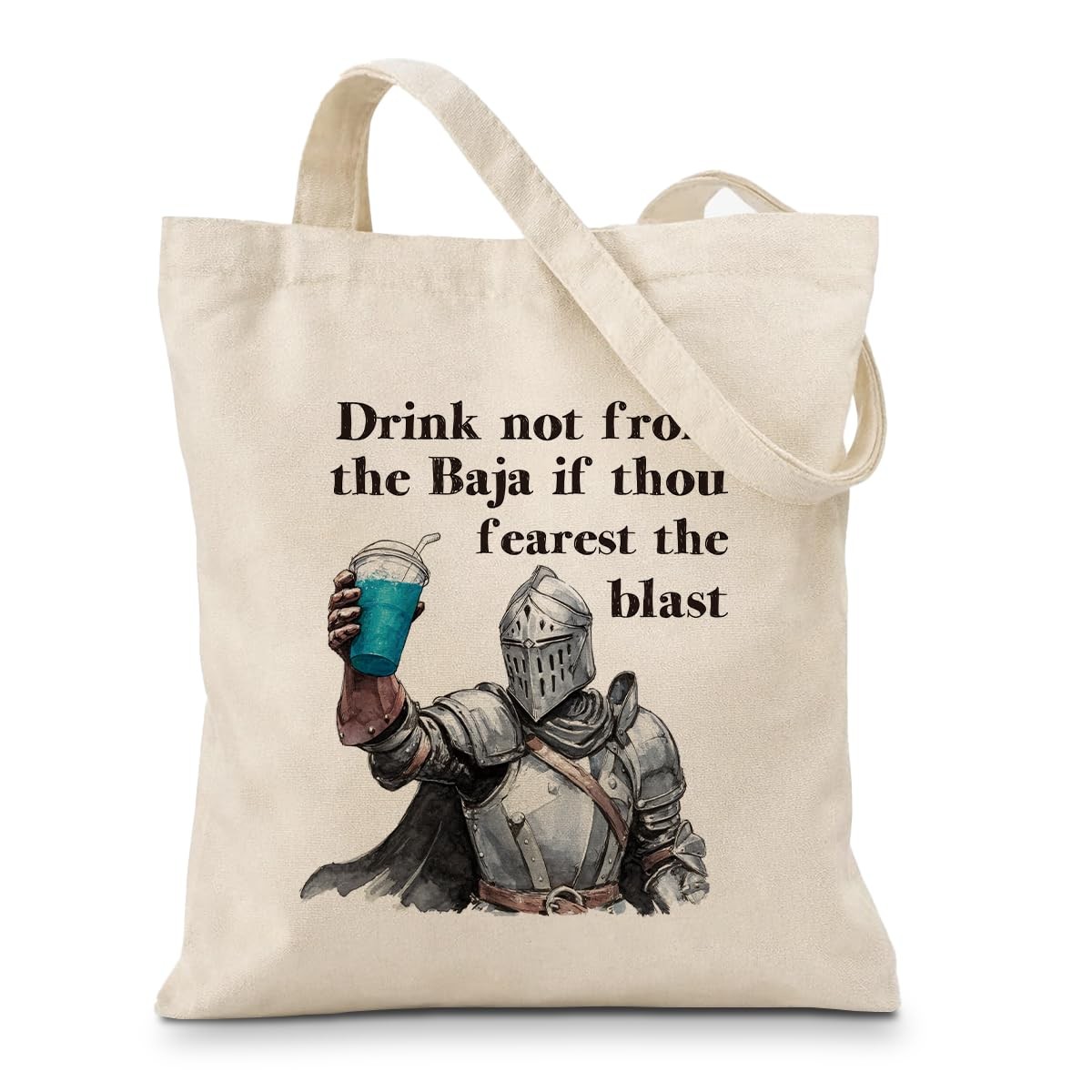 Funny Knight Tote Bag, Medieval Humor Graphic Canvas Tote Meme Quote Shoulder…