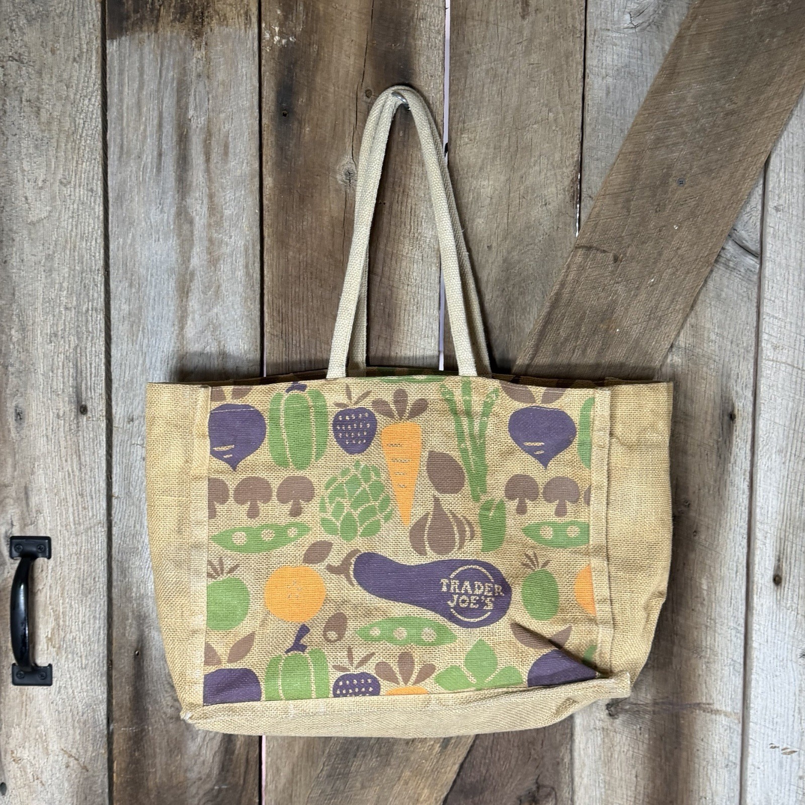 Trader Joe’s Jute Burlap Reusable Shopping Grocery Tote Bag