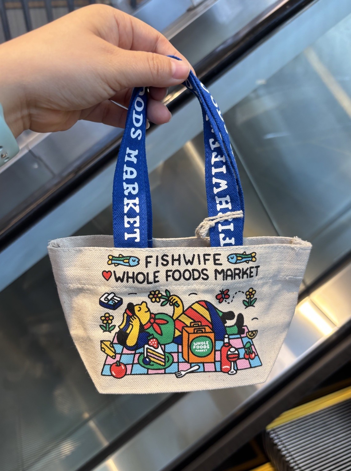 New Whole Foods x Fishwife Micro Tote Bag Limited Edition 5.5″ x 4″ x 2″