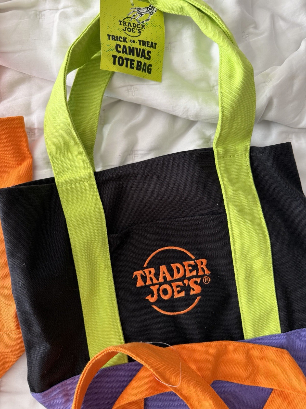 Trader Joes Totes Mini Halloween Canvas Tote Bag Set of 4 2025