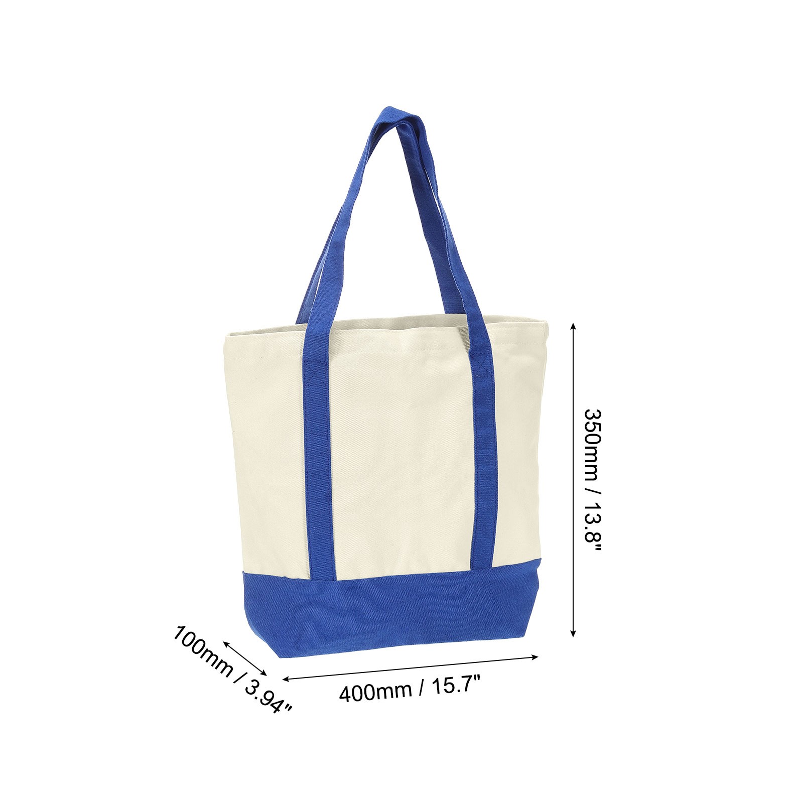 Canvas Tote Bag with Zipper 16″ x 14″ x 4″ Canvas Bag Tote Bag Blue
