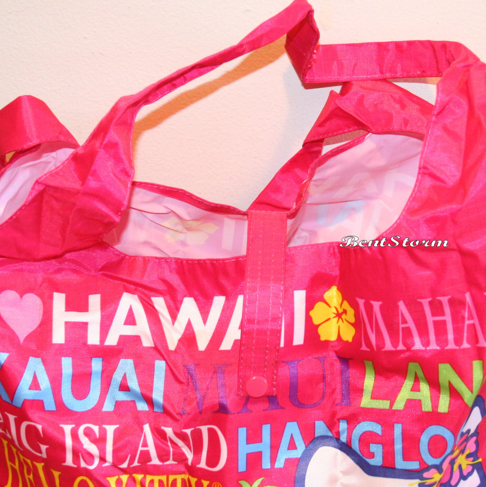 Hawaii Hello Kitty Reusable Packable ECO Shopper Tote Bag 14″x 11 1/2″ RED NWT