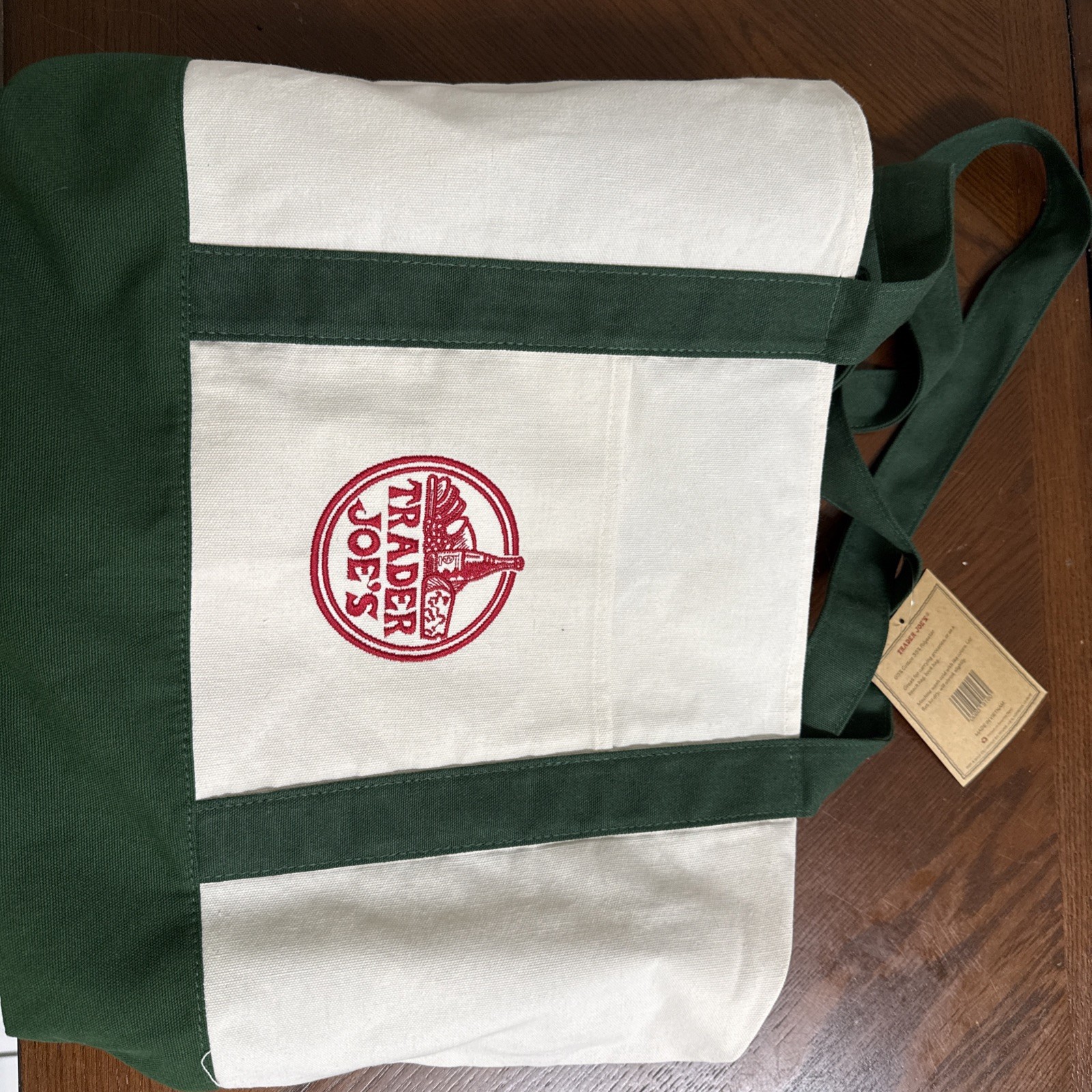 Trader Joe’s Bag Canvas Reusable Heavy Cotton Basic Style Shopping Navy Large