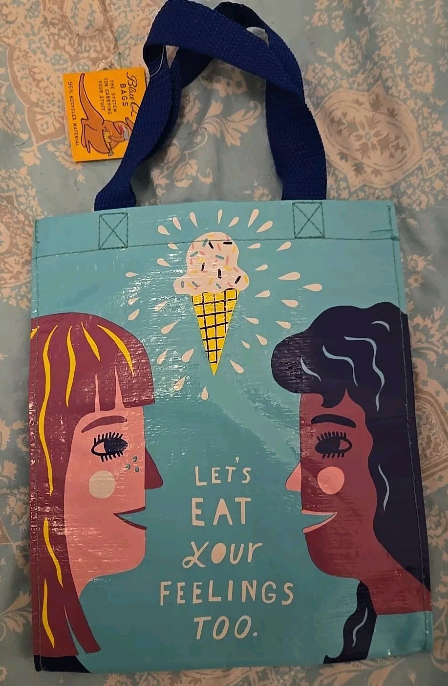 Blue Q HANDY TOTE 95% Post Consumer Materials Cool Reusable Green Lunch Gift Bag