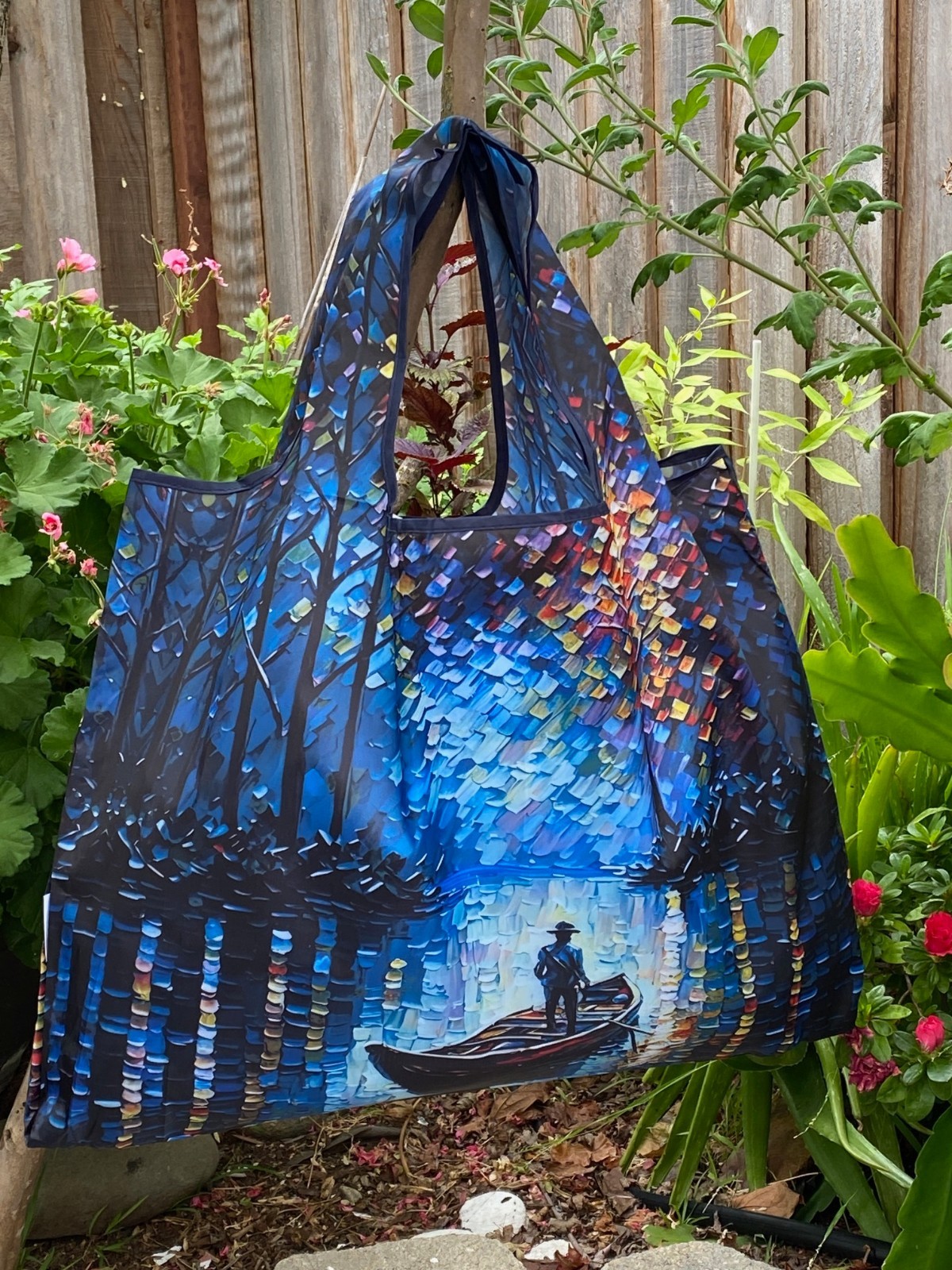 Wrapables Large Foldable Oil Painting Nylon Reusable Grocery Bag