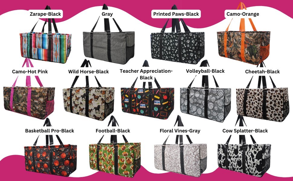 NGIL Utility Tote Reusable Grocery Bag Oversized Collapsible Bag