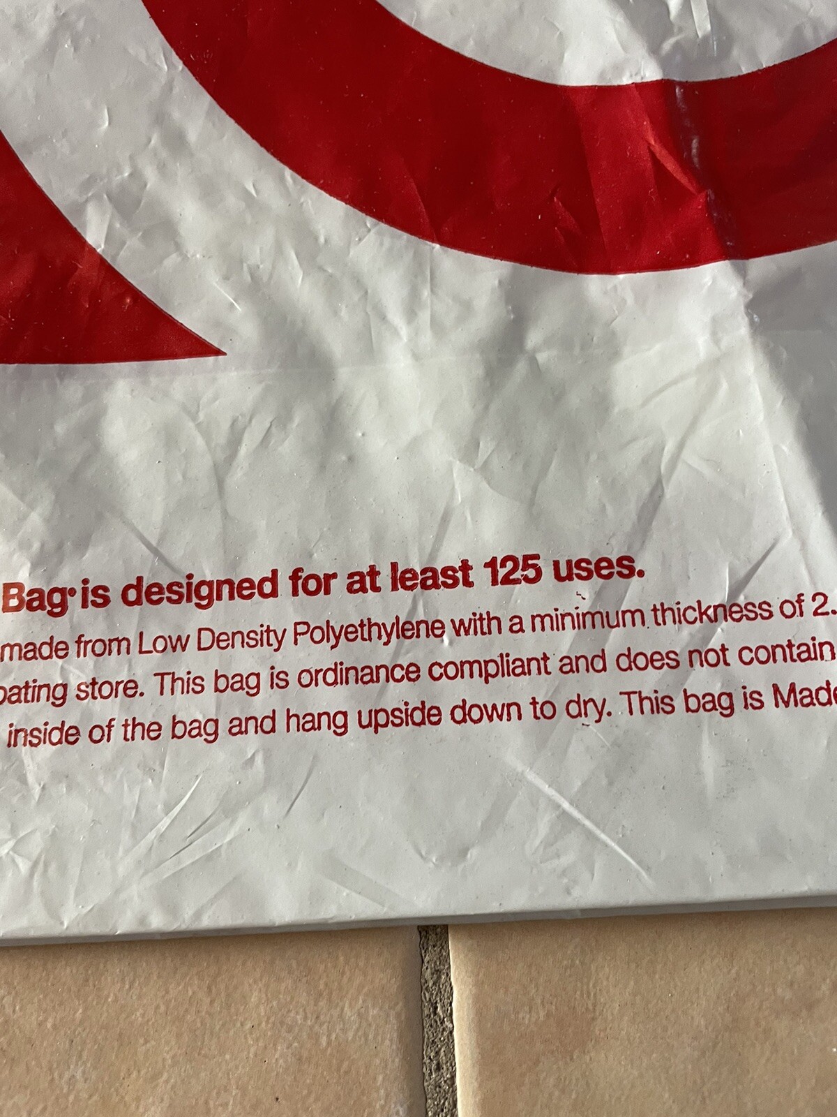 Target Plastic Grocery Bag Clean Folded Art Crafts 2016 Reusable
