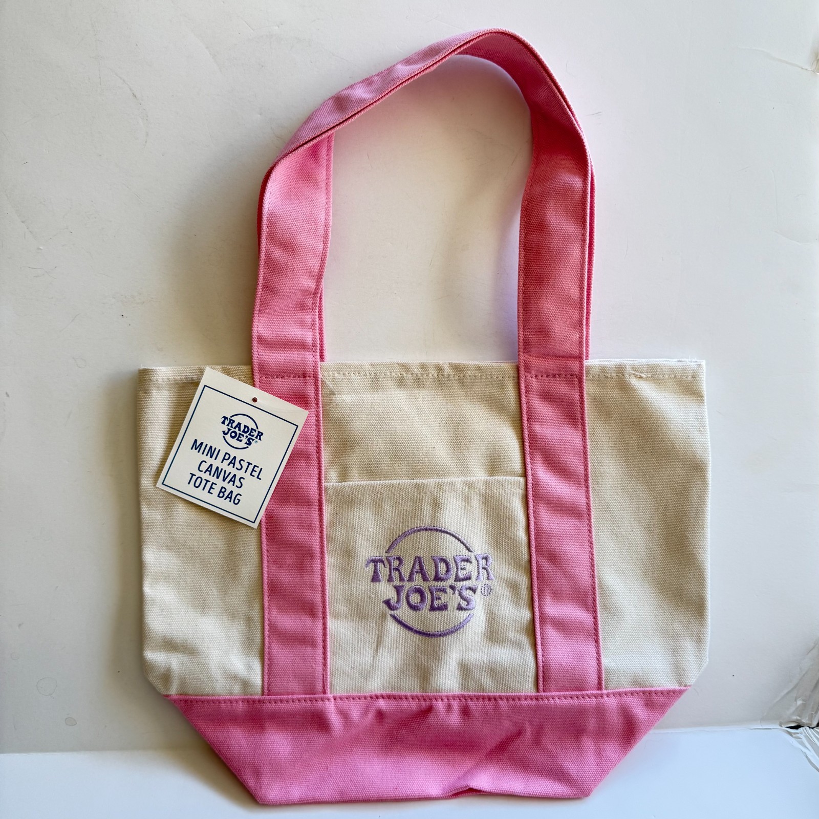 Trader Joe’s Mini Canvas Pastel Reusable Tote Bag , Choice of Color, 2025