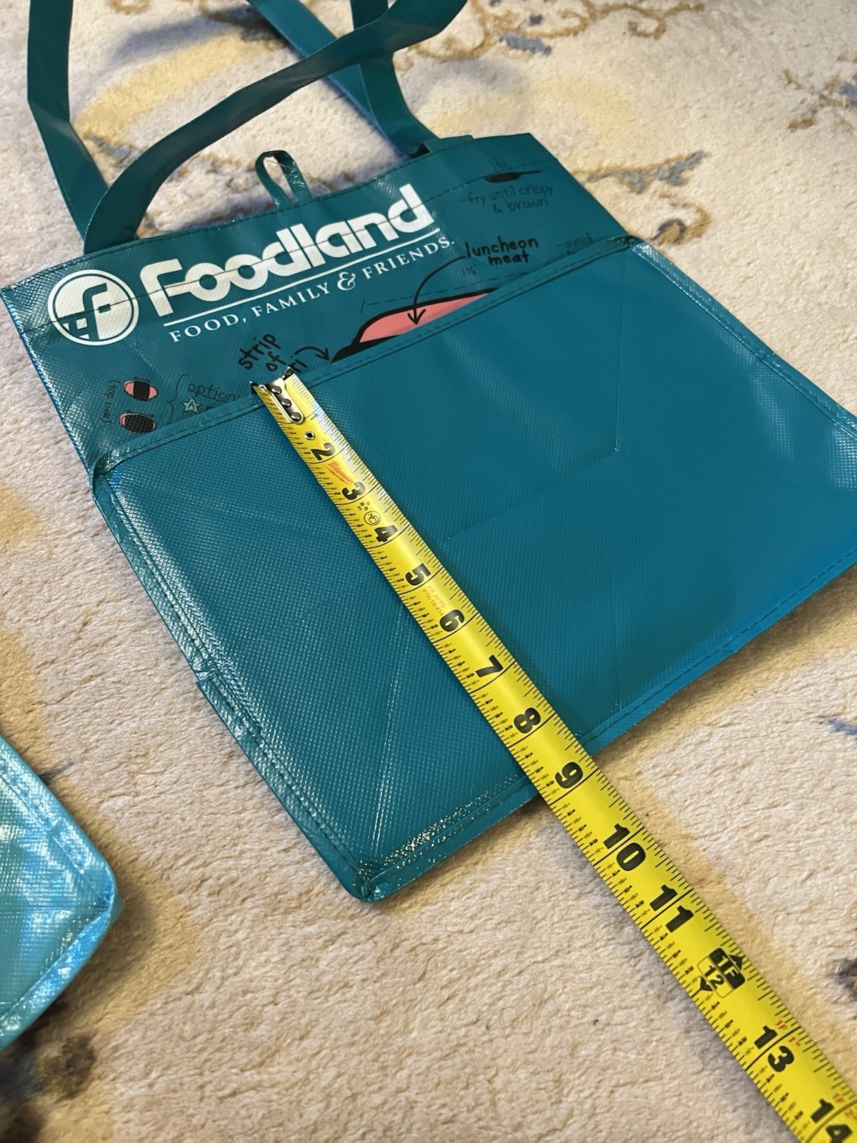 Foodland Hawaii Set Of 3 Reusable Tote Bags ~ Spam Musubi Pho Noodles Pun Poke