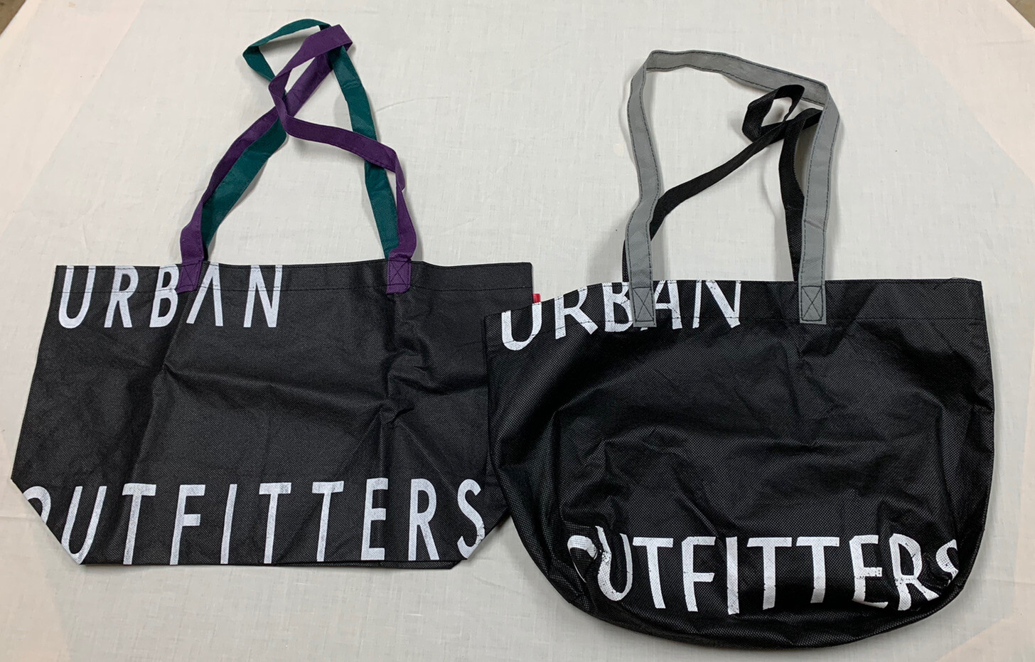 (2) Urban Outfitters Black Spellout Book Tote Shopper Bags 19″