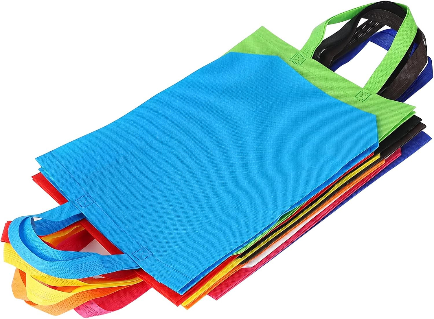Supersize 14 Pack Reusable Non Woven Gift Bags with Handles Party Fabric Tote