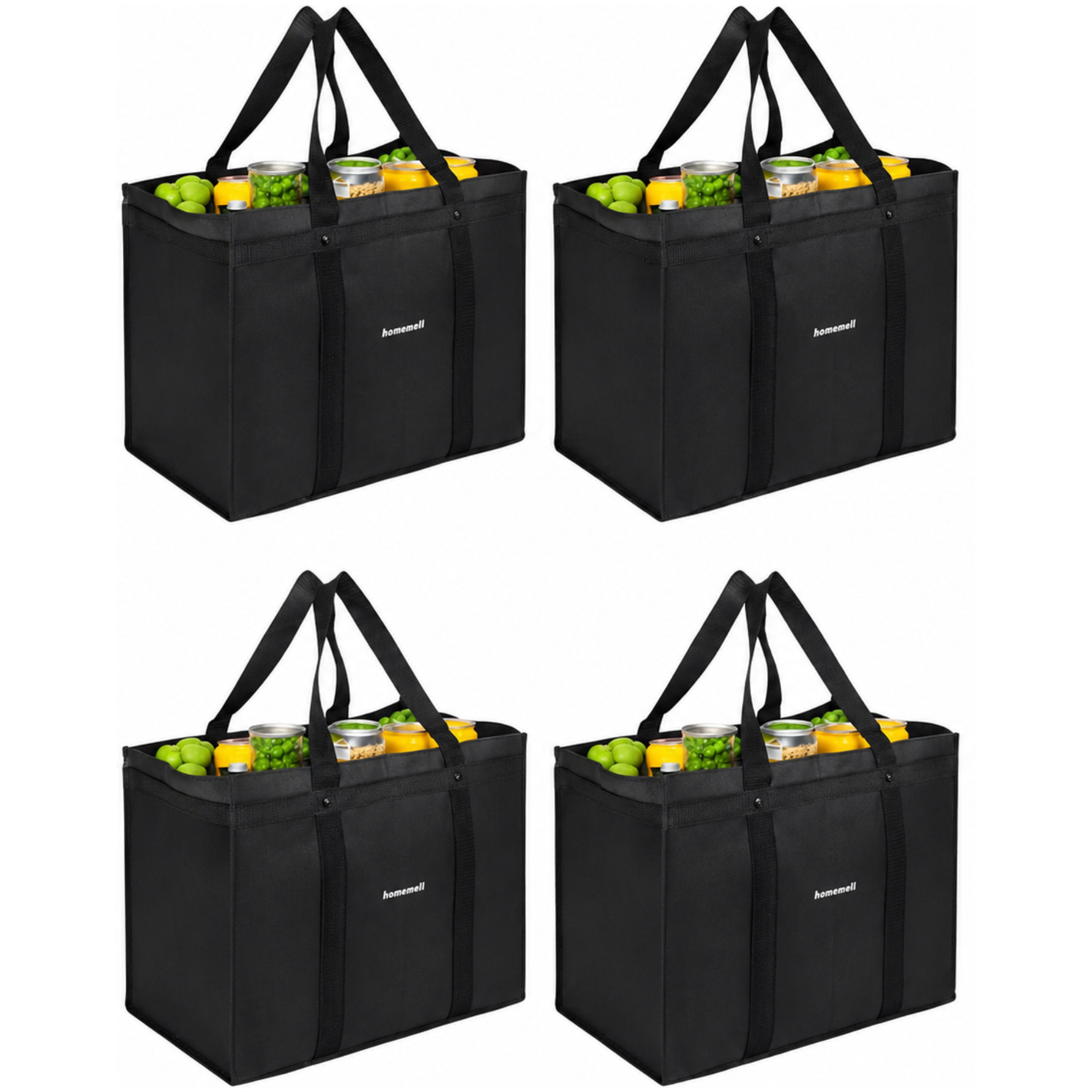 Homemell Heavy Duty Reusable Grocery Bags, Large Shopping Tote Bag (6 & 4 Pack)