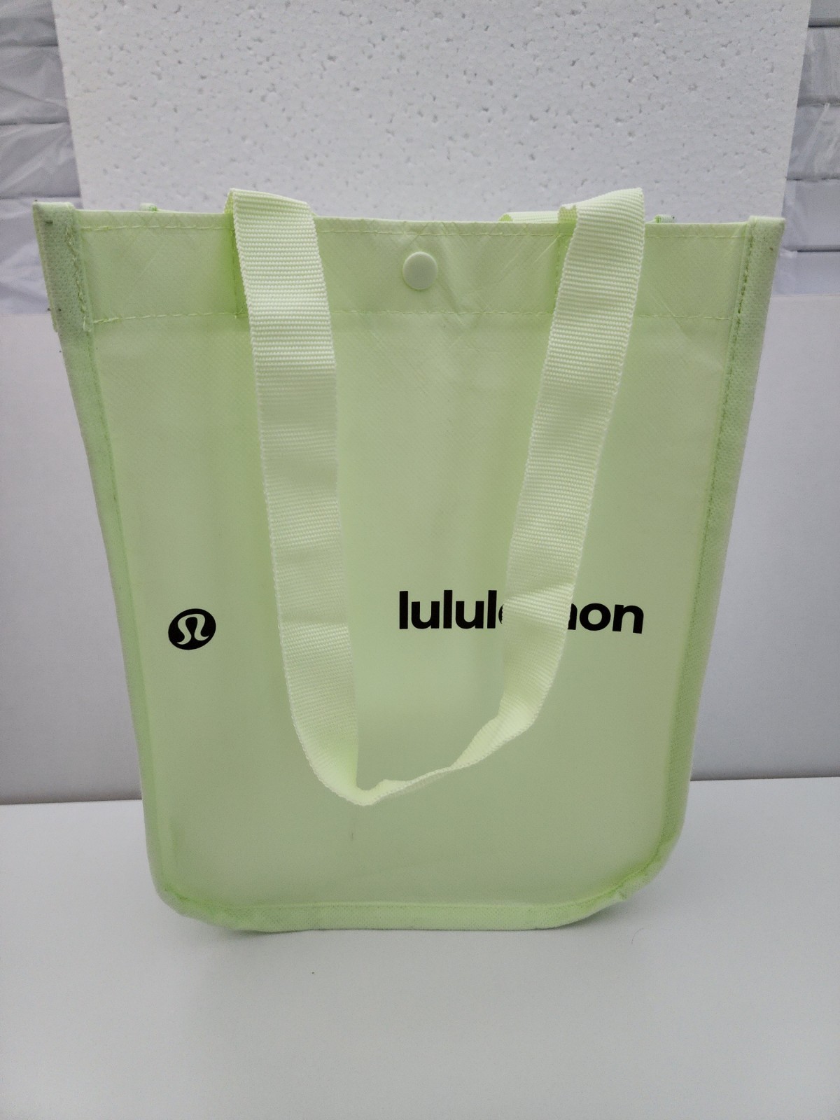 Lululemon Small Logo Reusable Shoppers Bag Color Light lime green color