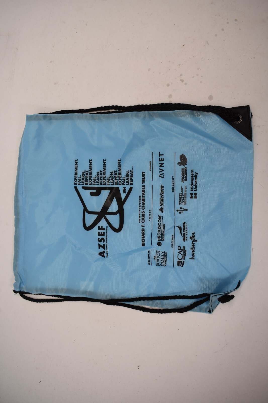Lot of 15 Drawstring Carry Bags Branded Black/Blue Carry Storage Organizer