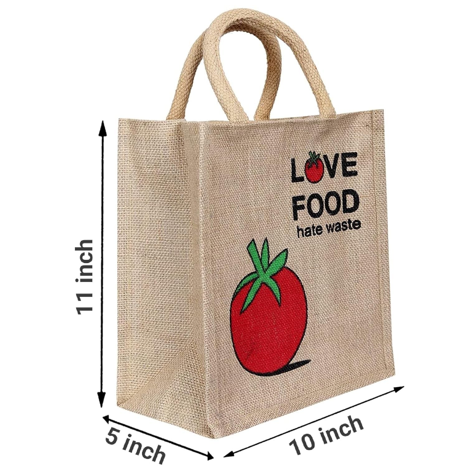 Reusable Jute Bags Eco-Friendly Printed Lunch Shopping Grocery Hand Bag Tote