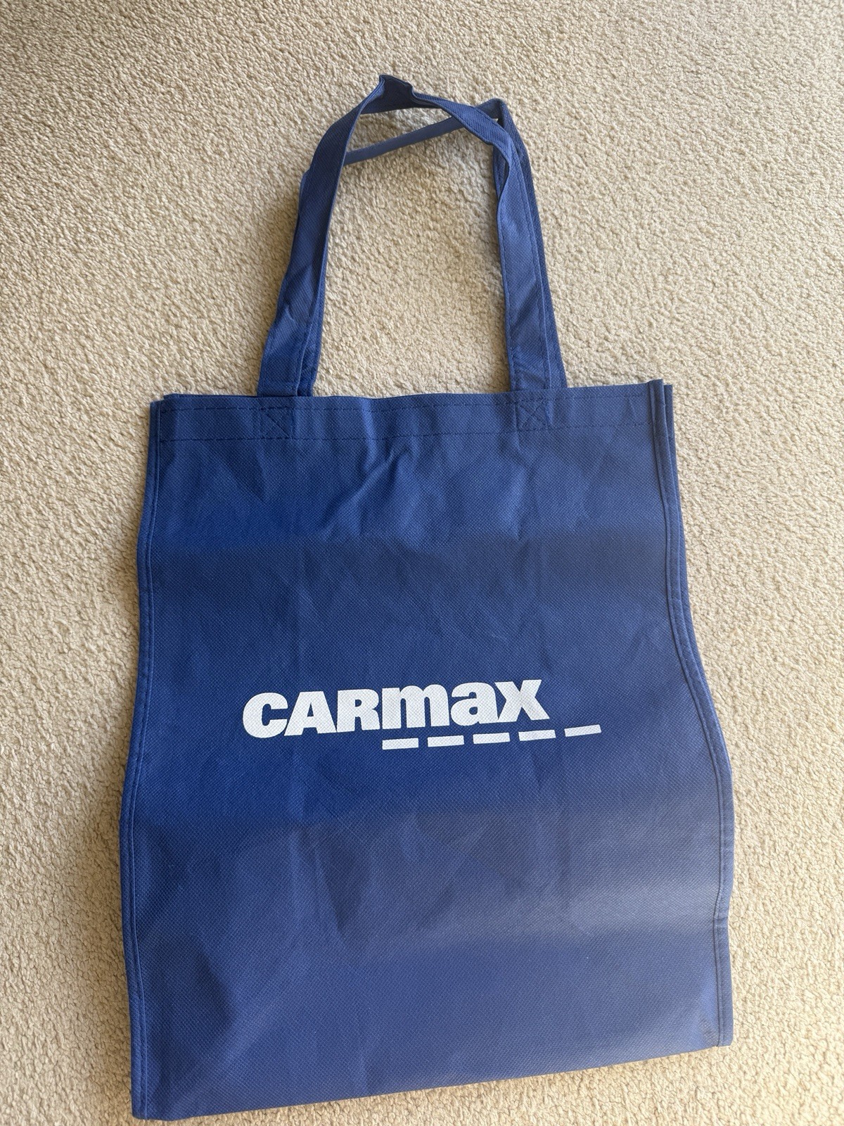 Car Max Blue White Logo Reusable Tote Bag 15.5” X 12” X 6” Carmax Handles New