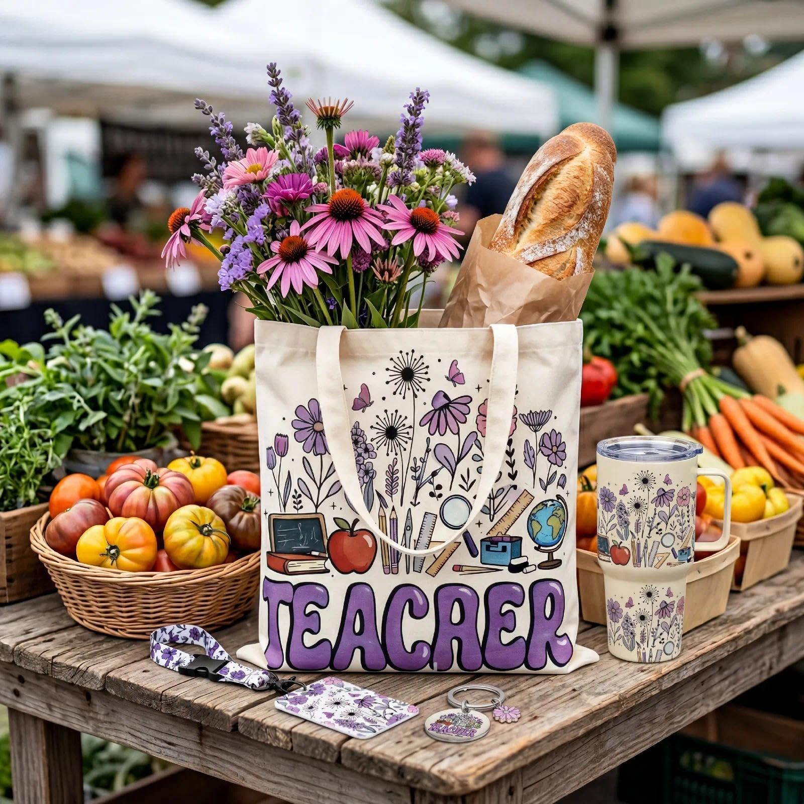 Teacher Appreciation Gifts for , Teacher Tote Bag with Lanyard Holder and Key…