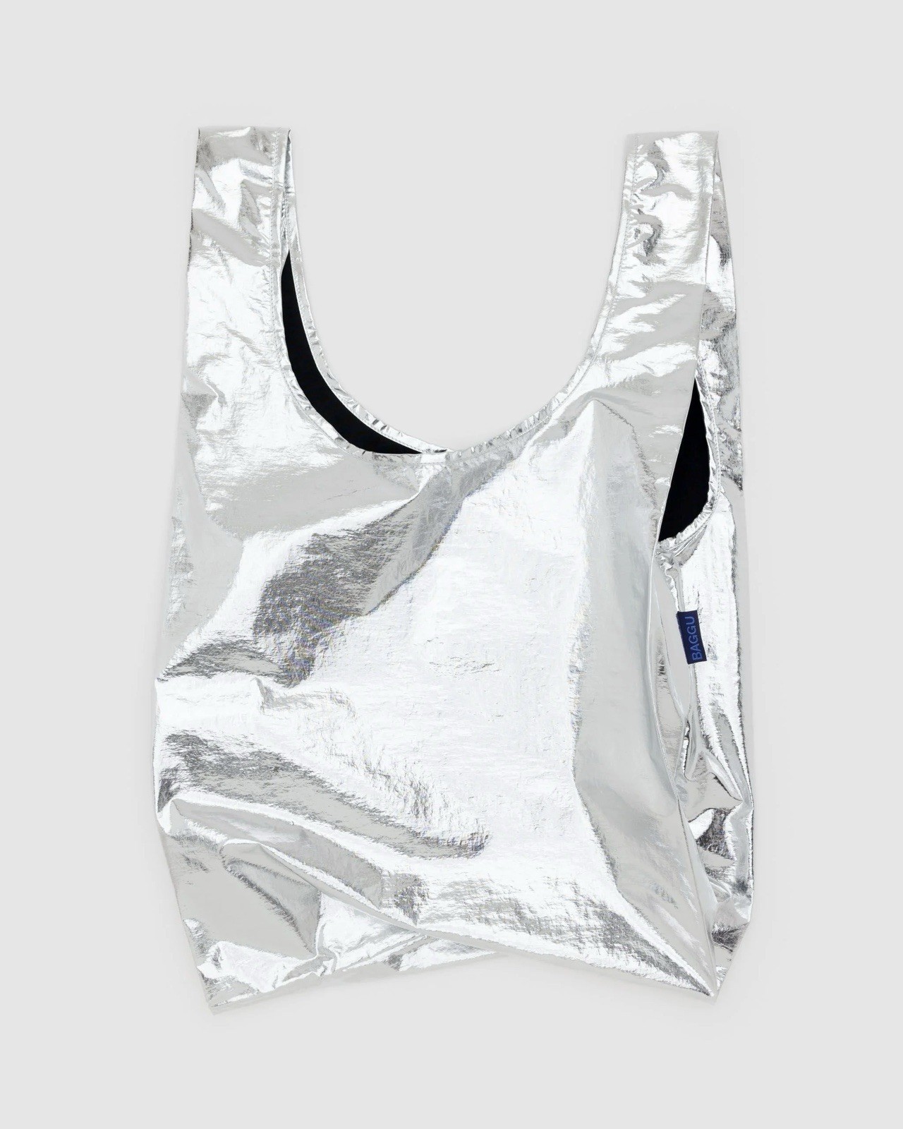 NEW! Baggu STANDARD BAG in “Metallic Silver” — Recycled Nylon SOLD OUT + RARE!!!