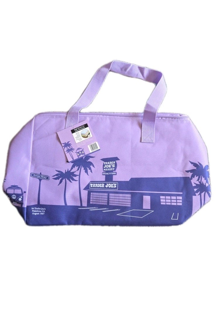 Trader Joe’s NEW SPRING 2026 RELEASE PURPLE RAIN Large Insulated Bag LIMITED