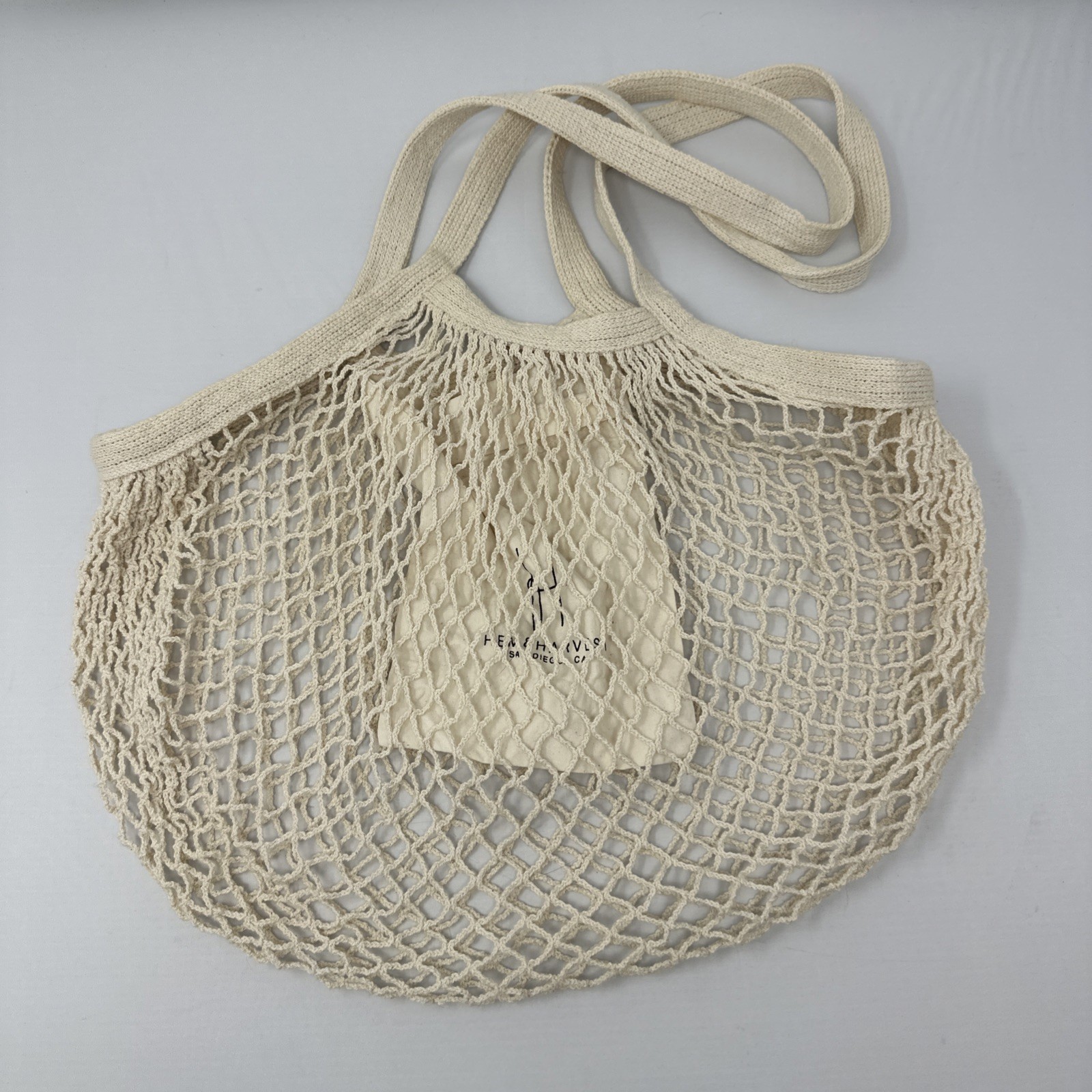 French Market Grocery Cotton Net Bag (Natural Off-White)