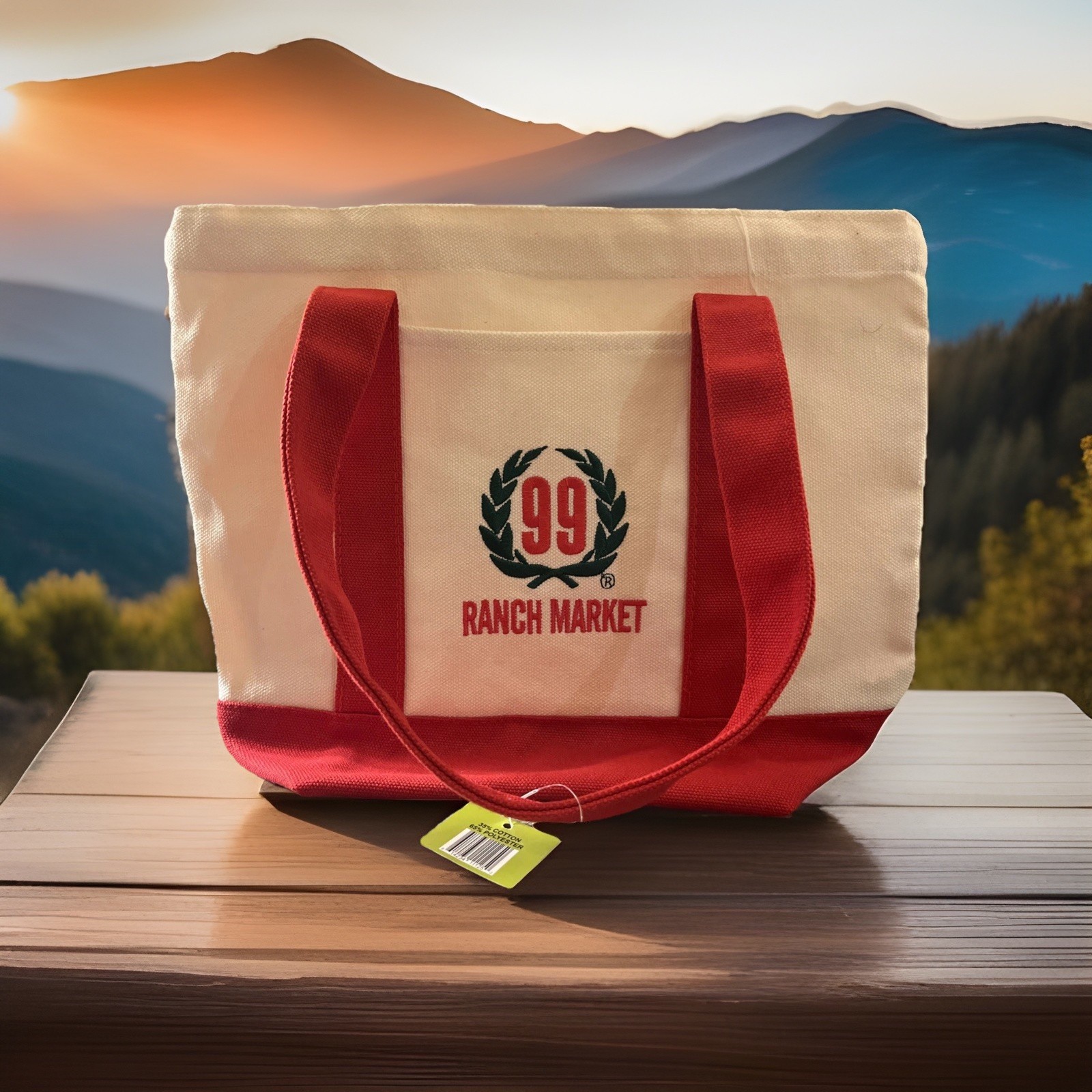 99 Ranch Mini RED Canvas Tote Bag. (NEW)
