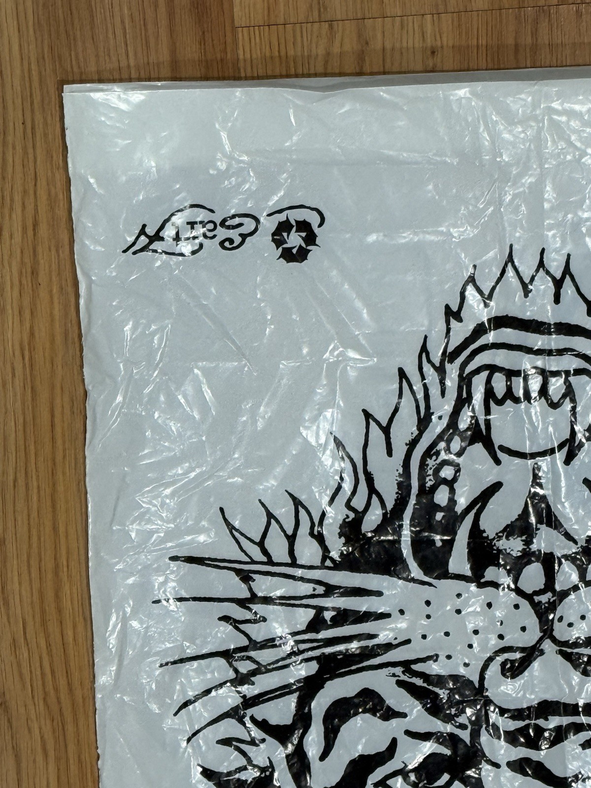 Y2K Vtg Ed Hardy Tiger / Koi Fish Reusable Bag Reversible Plastic Shopping