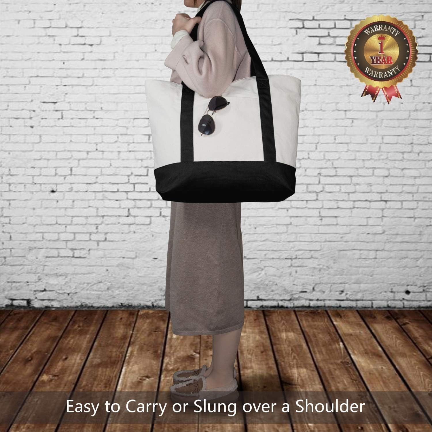 1 | 3 | 6 | 30 Pack Canvas Tote Bag with an External Pocket, Reusable Grocery…