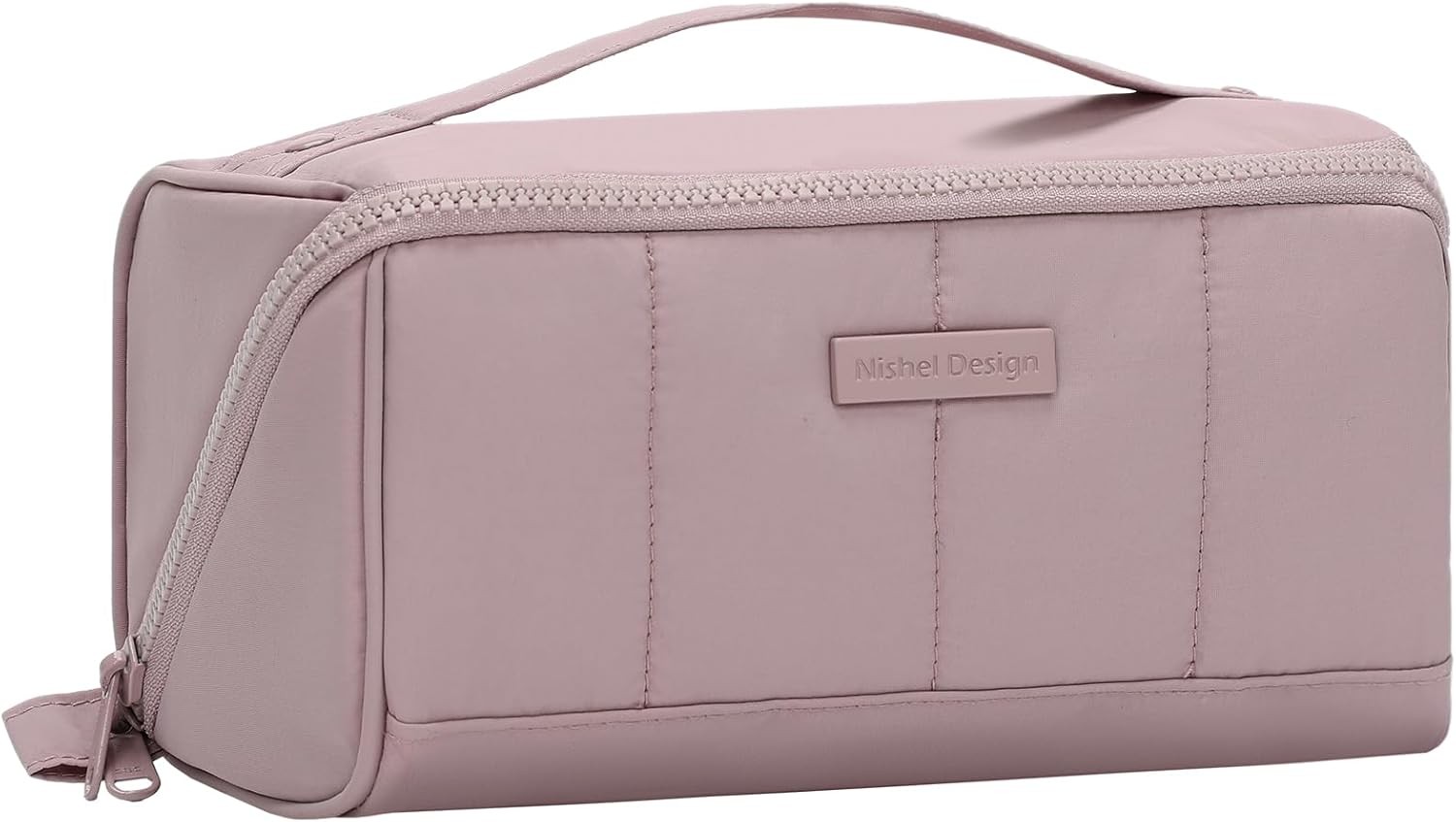 Travel Makeup Bag Women Fluffy & Lightweight Open Flat Cosmetic Organizer W/
