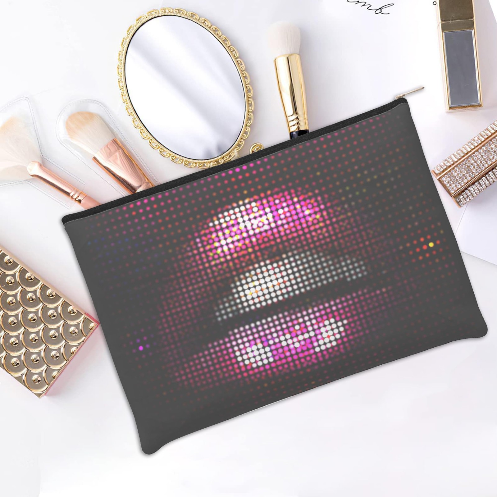 iapodiad Makeup Bag for Women Lips Illustration One Size,