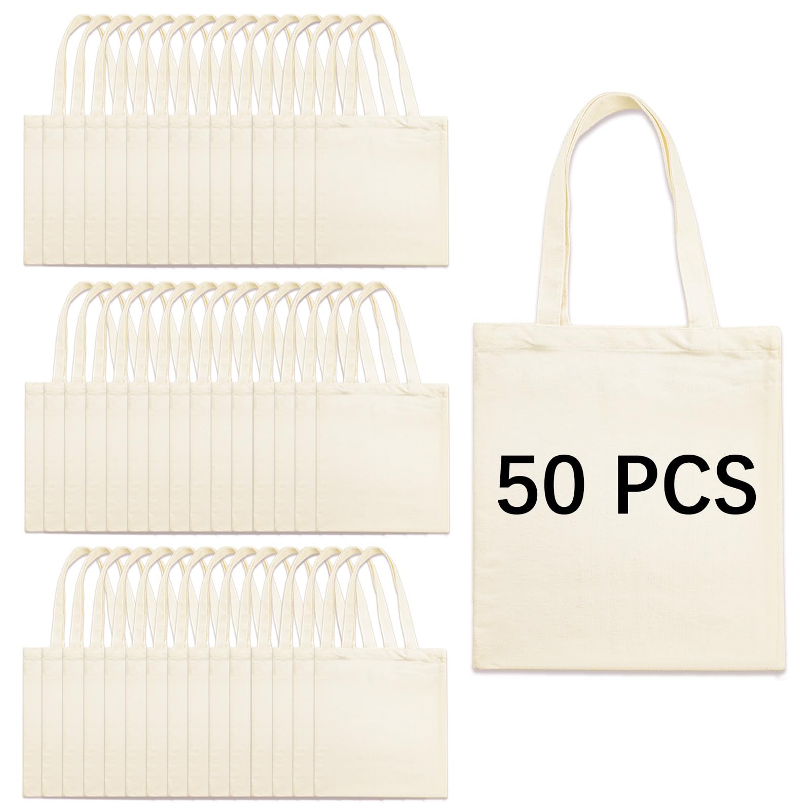 50 PCS 13 x 15 Inch Sublimation Blank Canvas Bags Bulk, Tote Bags for Sublima…