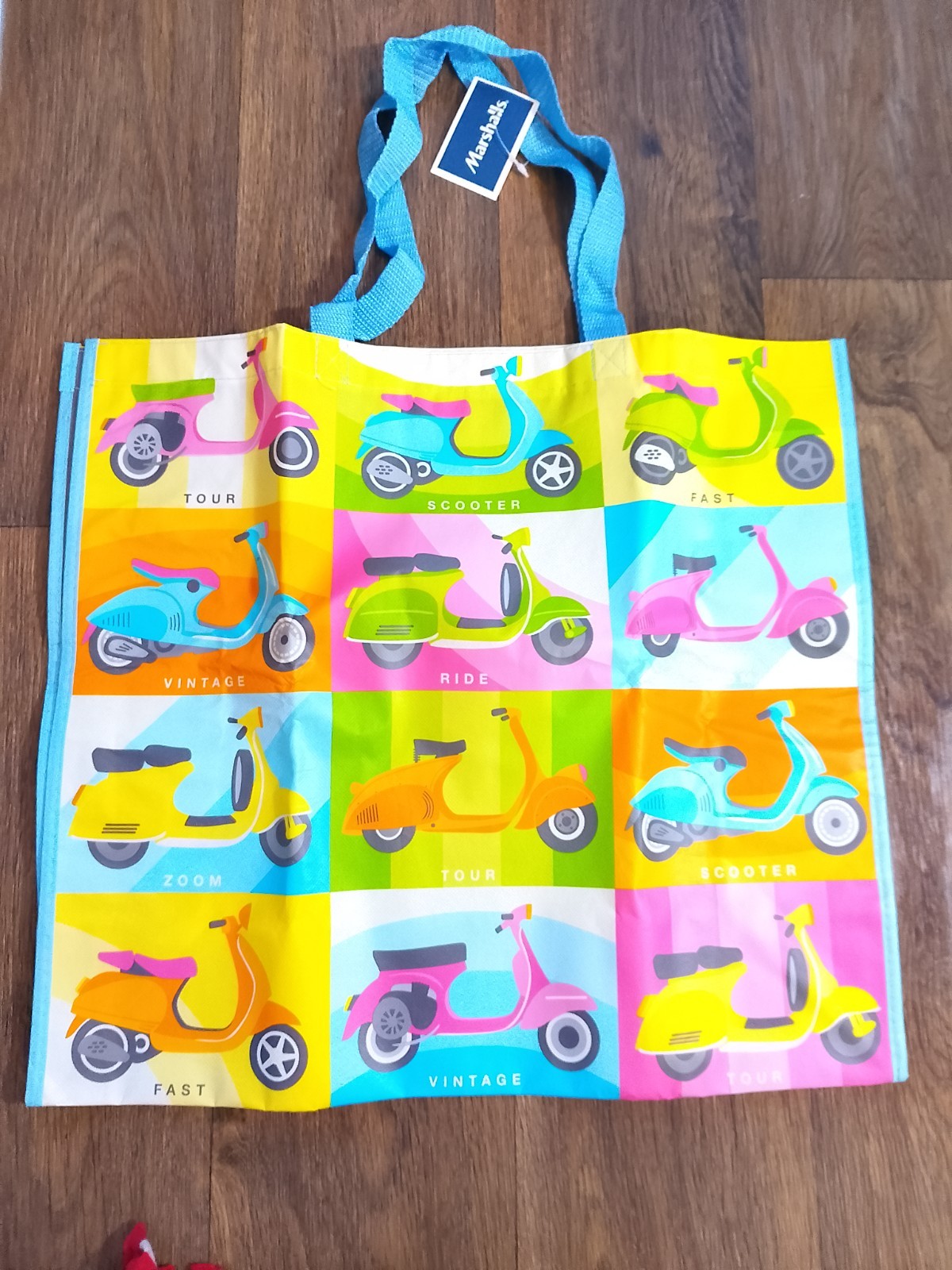 Marshalls Scooters blue shopping tote bag 19.5×7.5×17.5 in