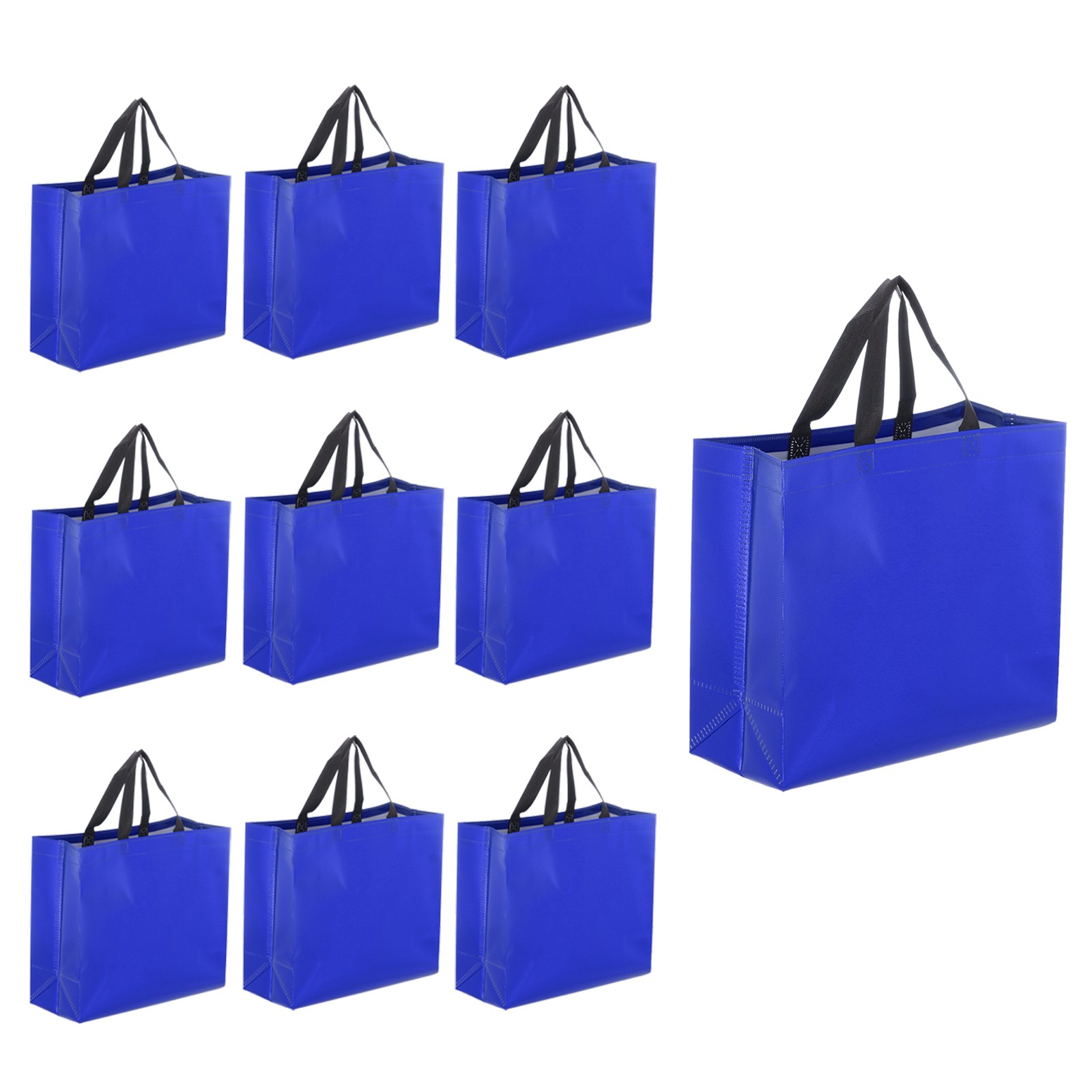 12Pcs Reusable Gift Bags with Handles 10.6 x 13 Inch Dark Blue