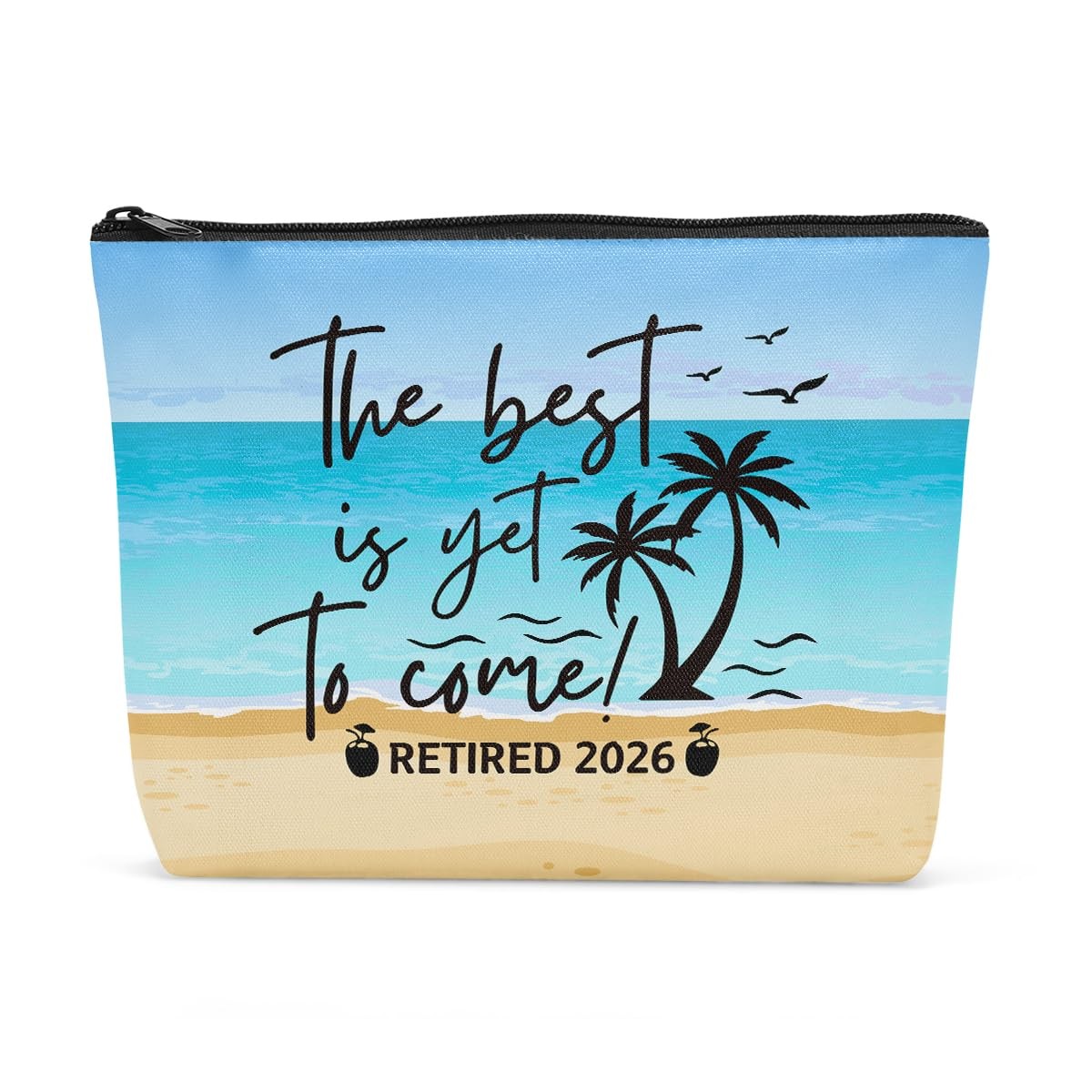 Sldpngo Retirement Gifts for Women 2026 Makeup Bag, Happy 10*7.5*2 inch, Come
