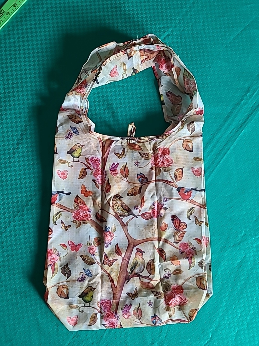 BeeGreen Reusable shopping Bag for Groceries & Market Birds Butterflies Flowers