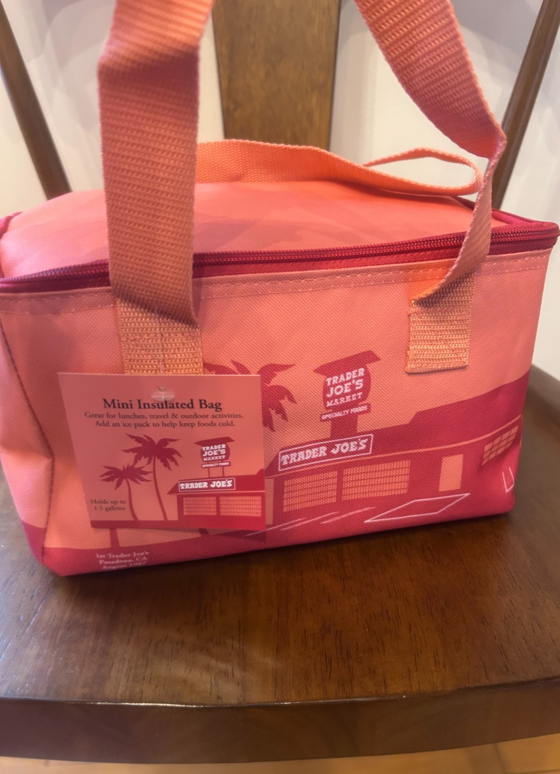 Peach Trader Joe’s Mini Insulated Tote Bag NWT Limited Edition 1.5 Gal