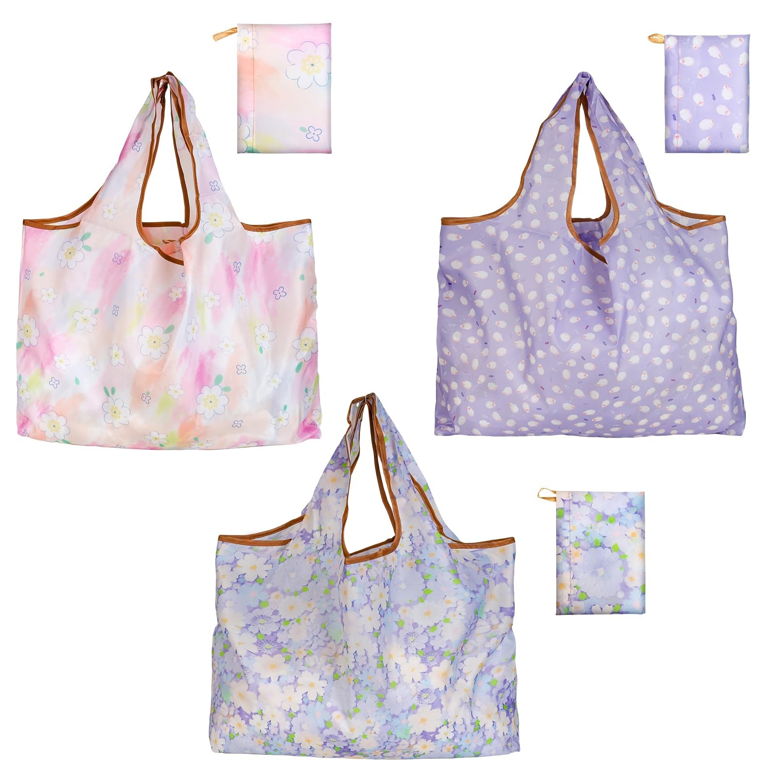 Extra Large Foldable Grocery Bag Set of 3, Large Capacity 22x15in, Holds Up t…