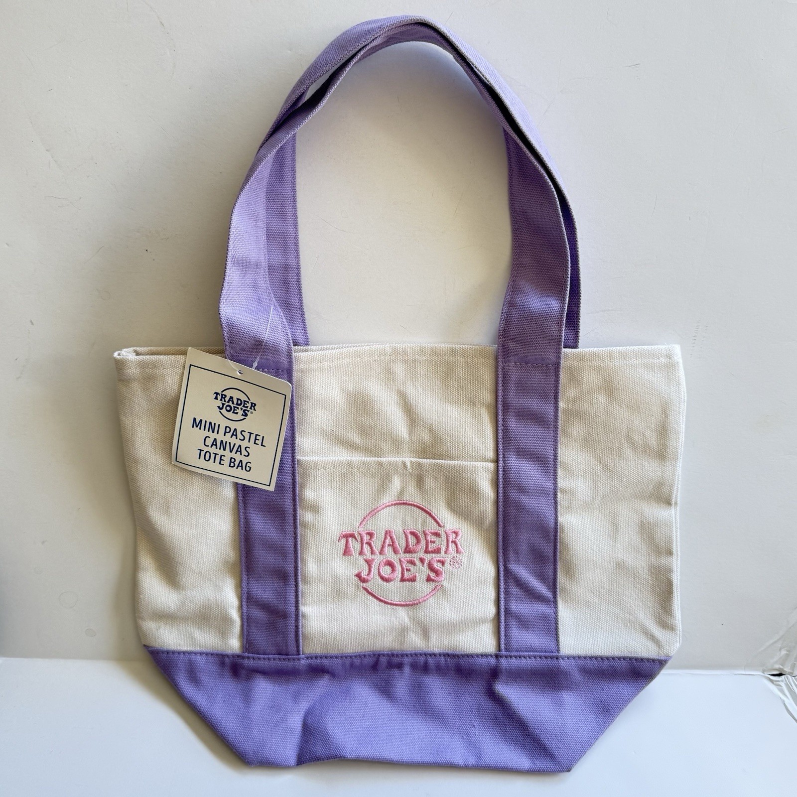 Trader Joe’s Mini Canvas Pastel Reusable Tote Bag , Choice of Color, 2025