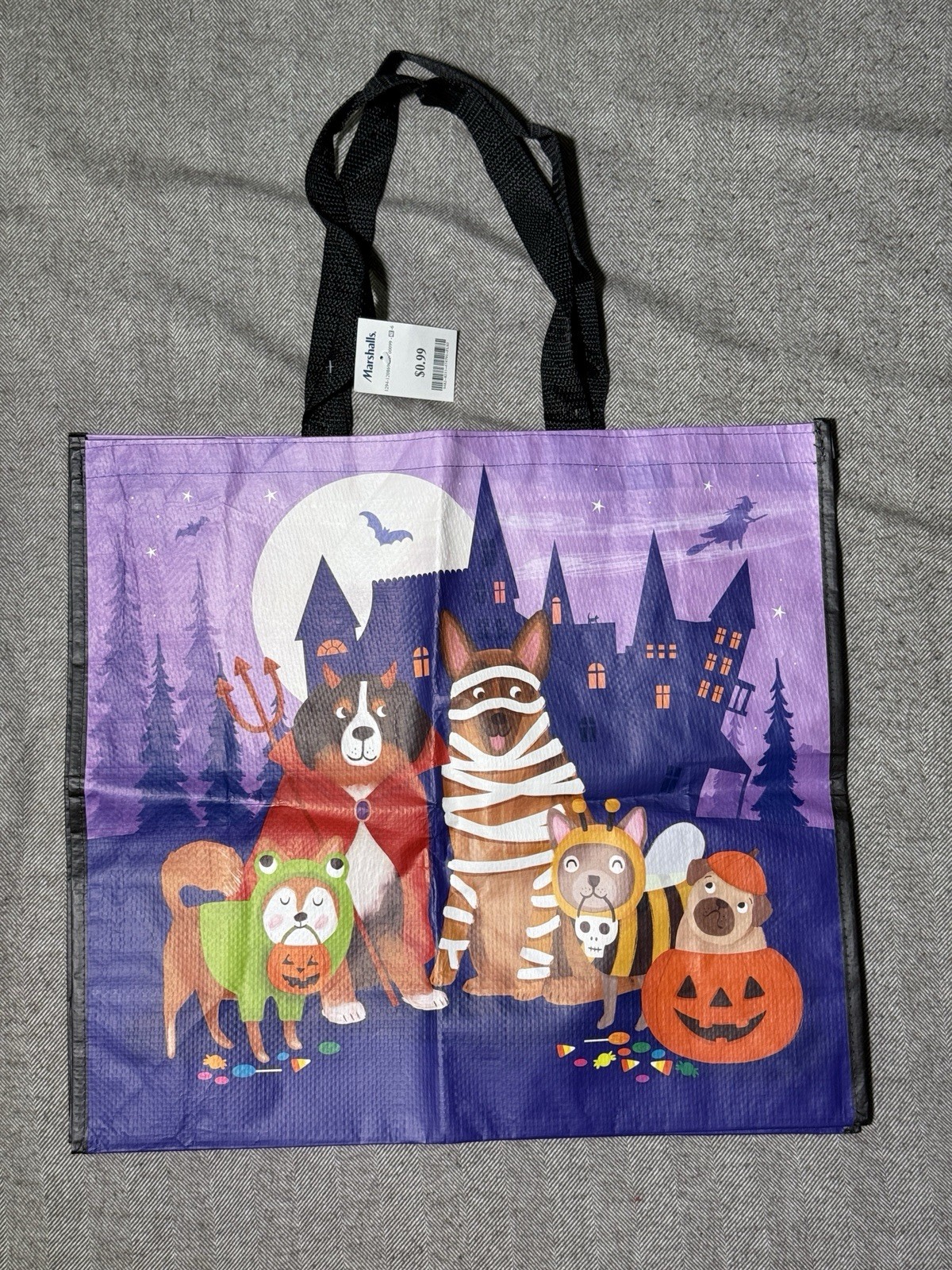 New! Marshall’s Reusable Shopping Tote Bag, Halloween Dogs In Costumes