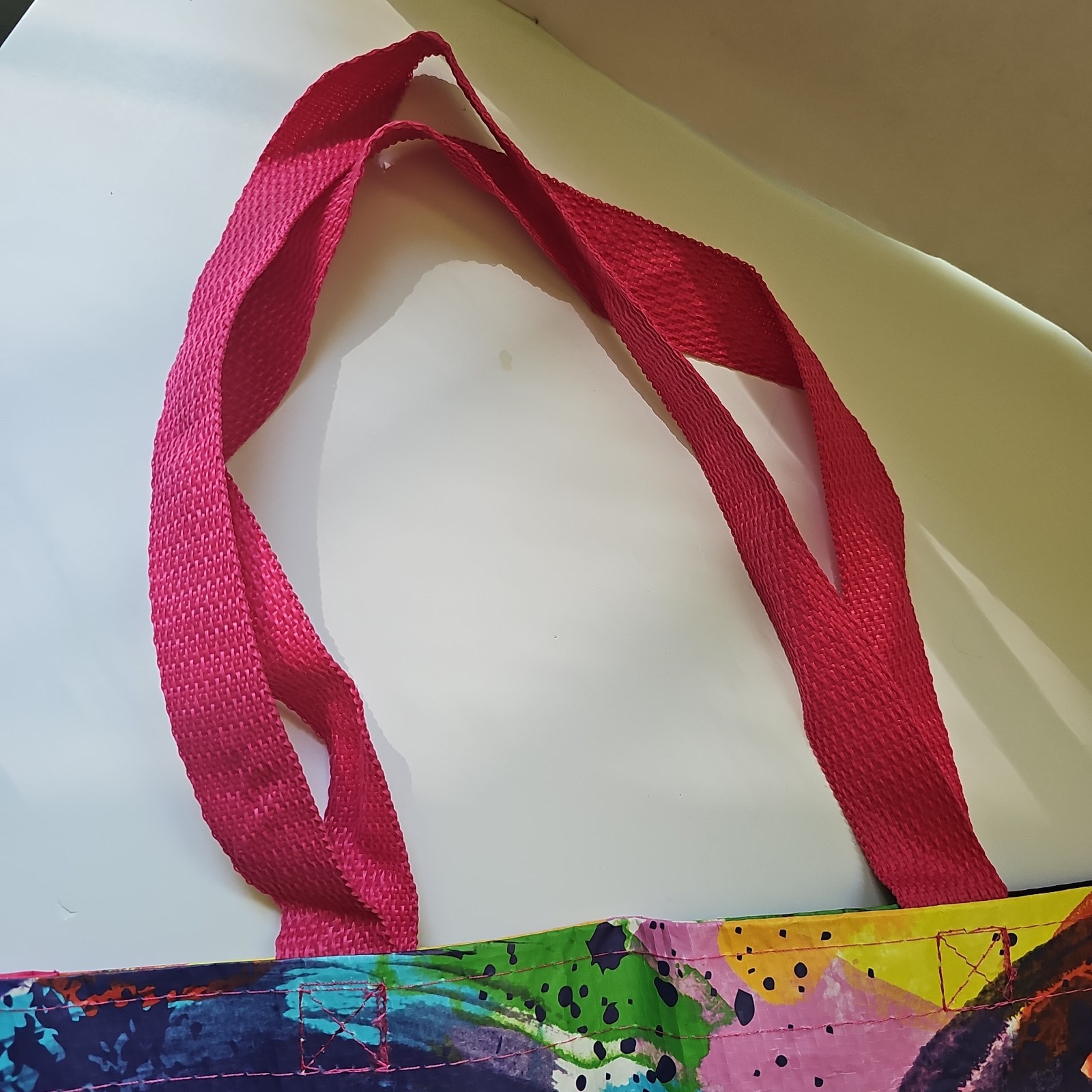 TJ Maxx Reusable Shopping Tote Bag Size Large 7×17.5×19″ Abstract Heart Multicol
