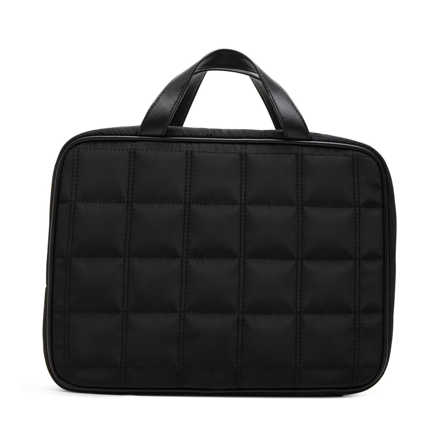 Steve Madden Women’s Square Quilted Cosmetic Bag, Black