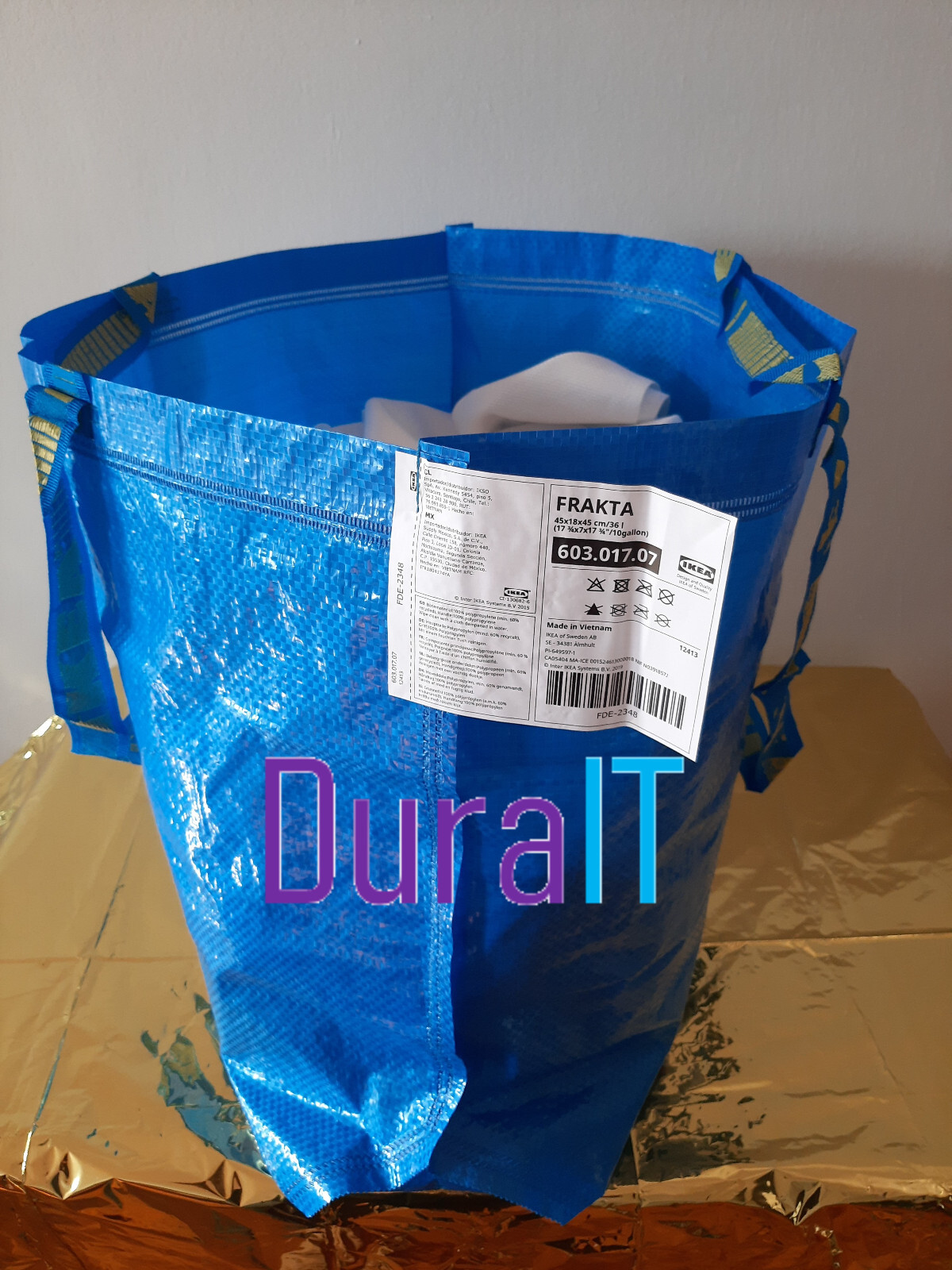 Medium two new strong ikea durable eco tote bags frakta grocery shopping laundry