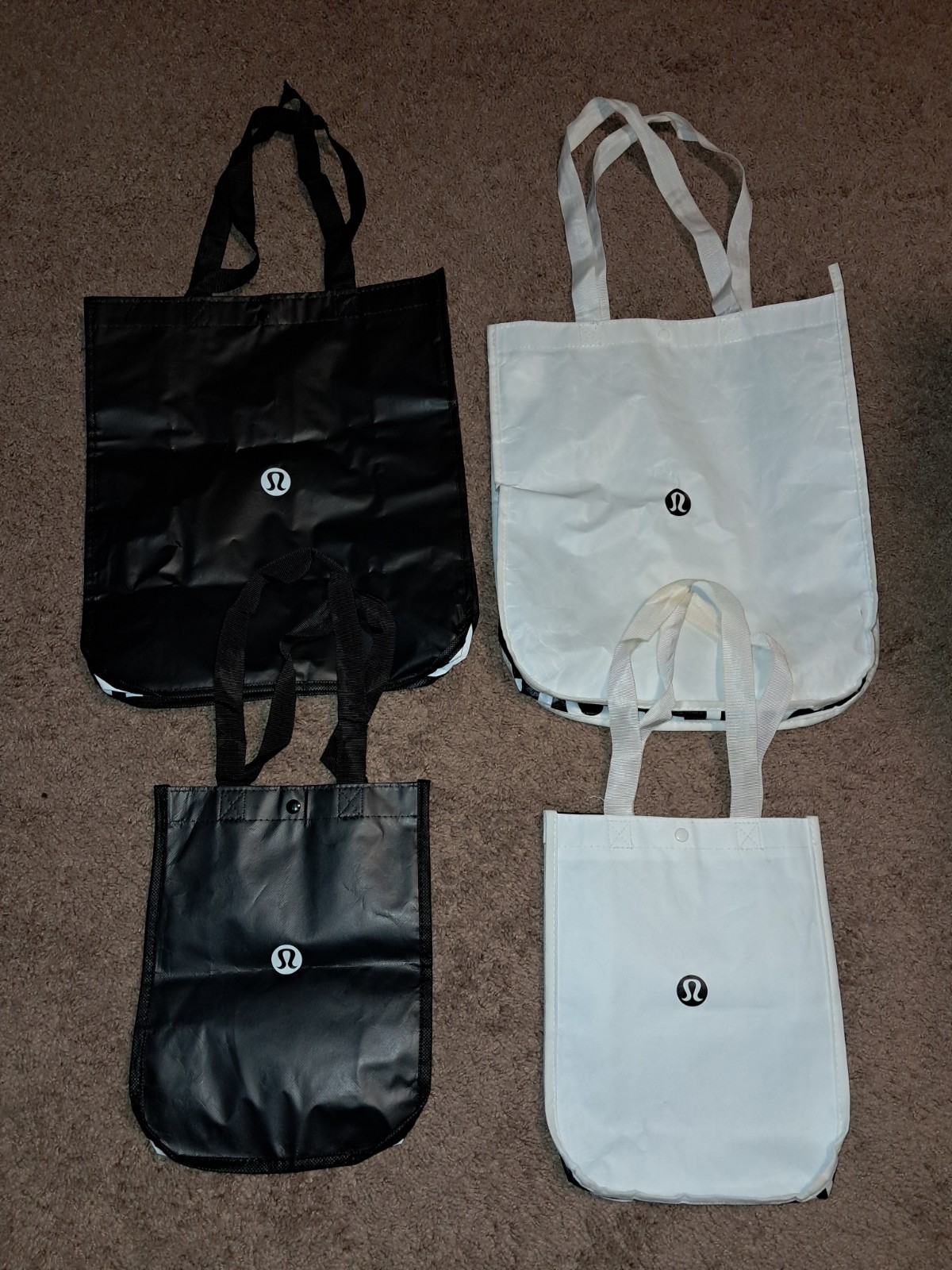4 Pc Lot Lululemon Shopping Bags Black And White Large And Small