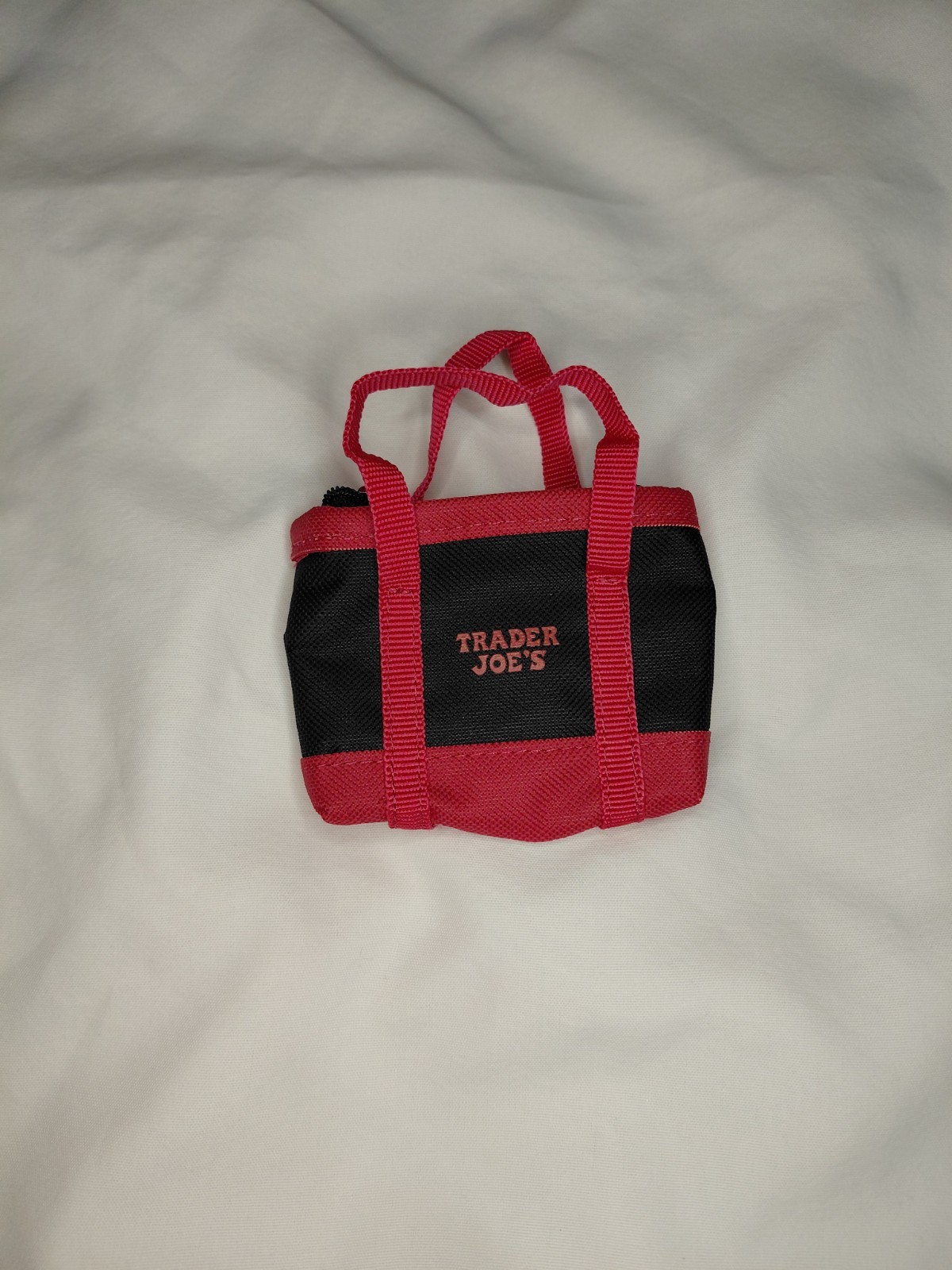 Trader Joe’s Red Micro Tote / Coin Bag Mini Can Be A Keychain