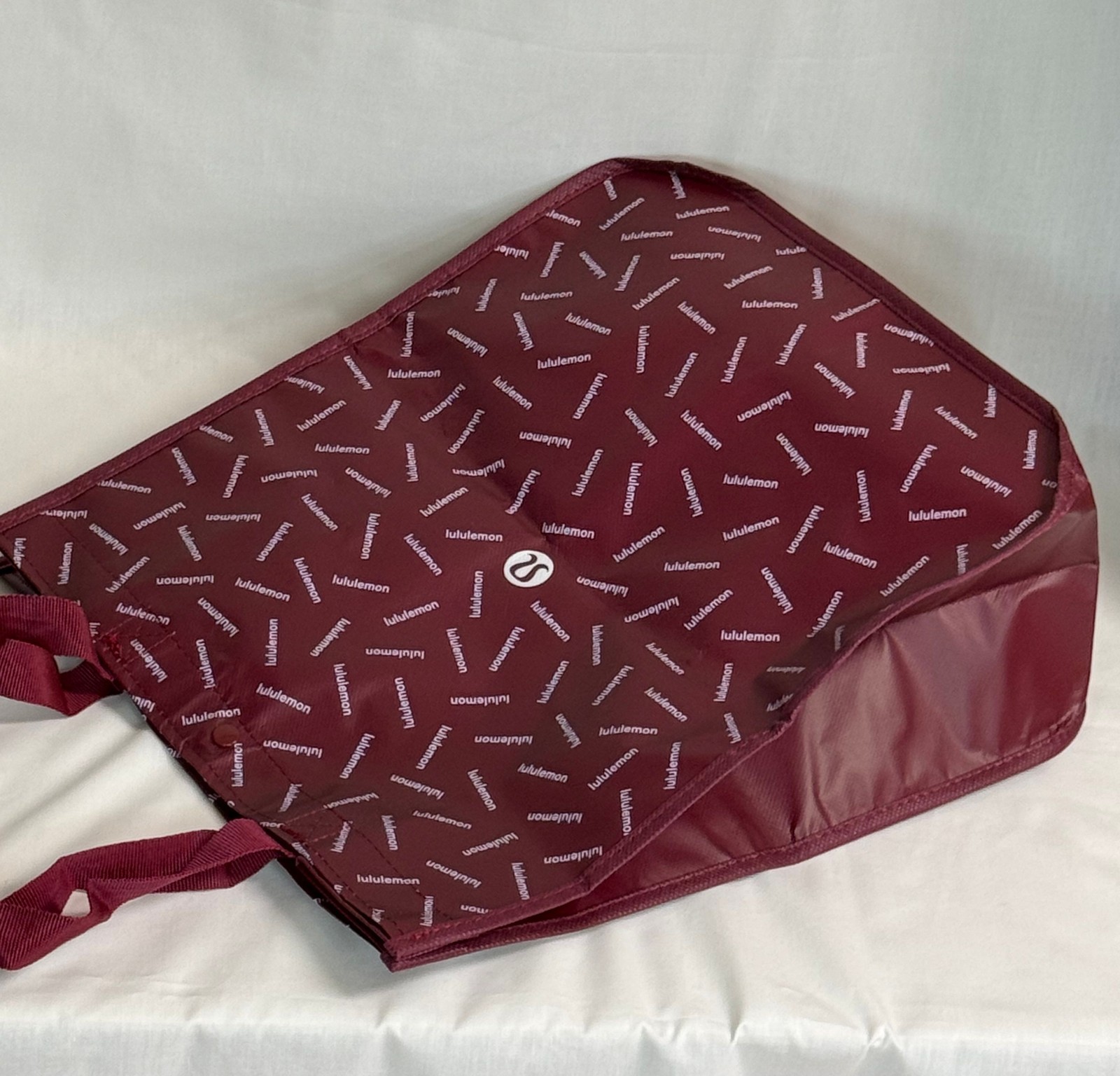 Lululemon Large Reusable Shopping Tote Bag w/ Nylon Handle – Burgundy – New