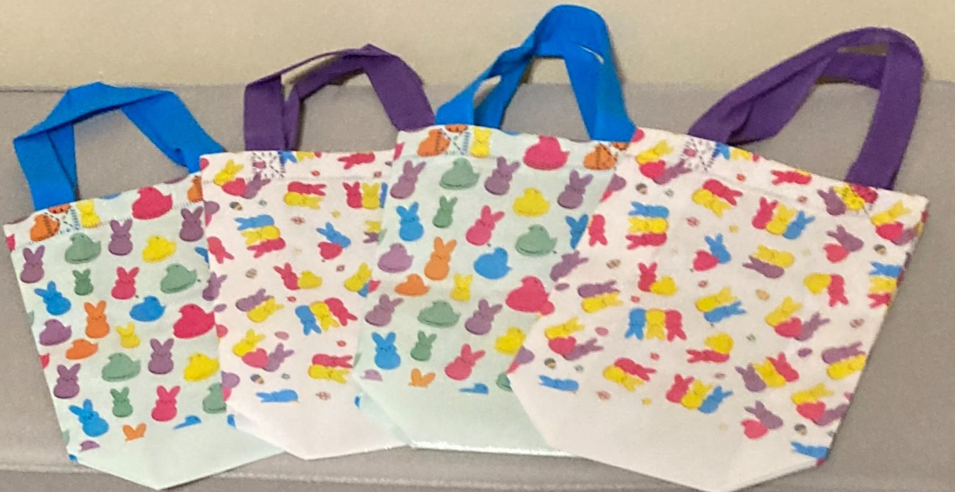 New Easter Peeps Set of 4 Durable Reusable MINI Tote / Gift Bags!