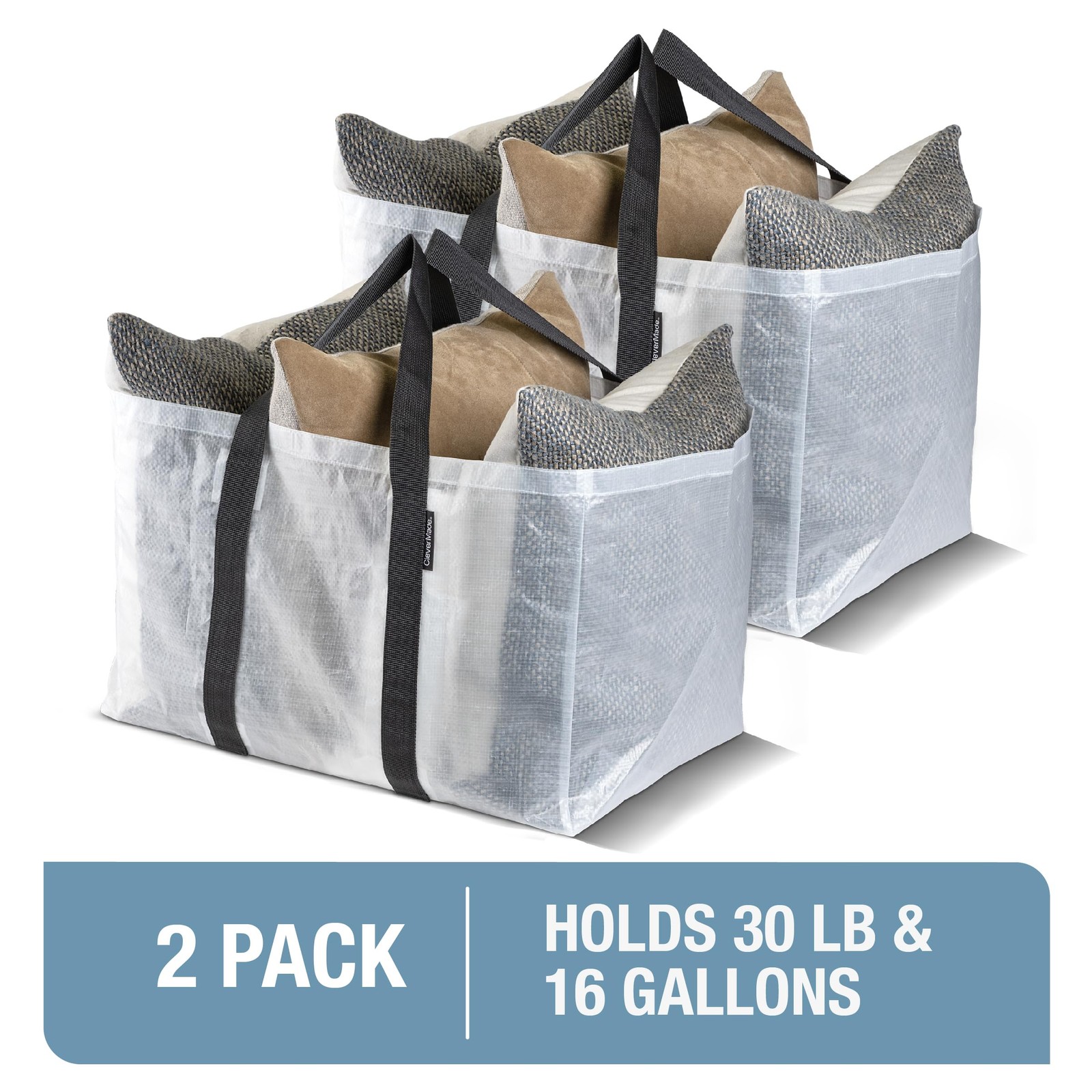Transparent Reusable Grocery Tote Collapsible Storage Shopping Organizer