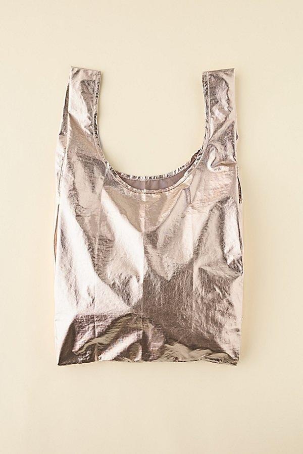 NEW Baggu STANDARD BAG Rose Gold Metallic Washable Recycled Nylon RARE Reusable