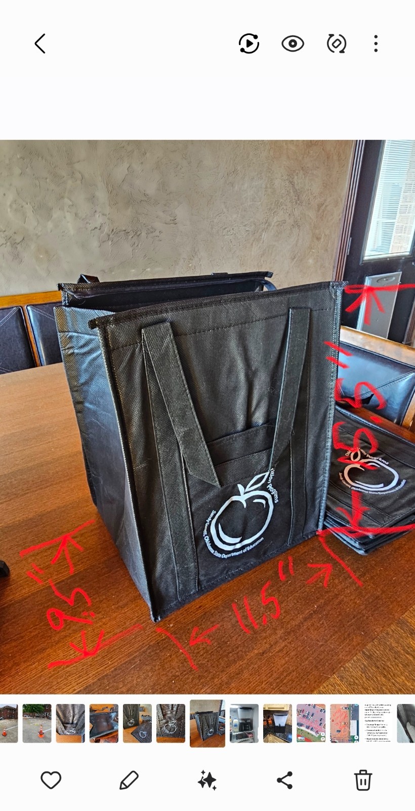 Black Insulated Grocery Bags, 3 Pack Reusable Shopping Bags with Zippered Top