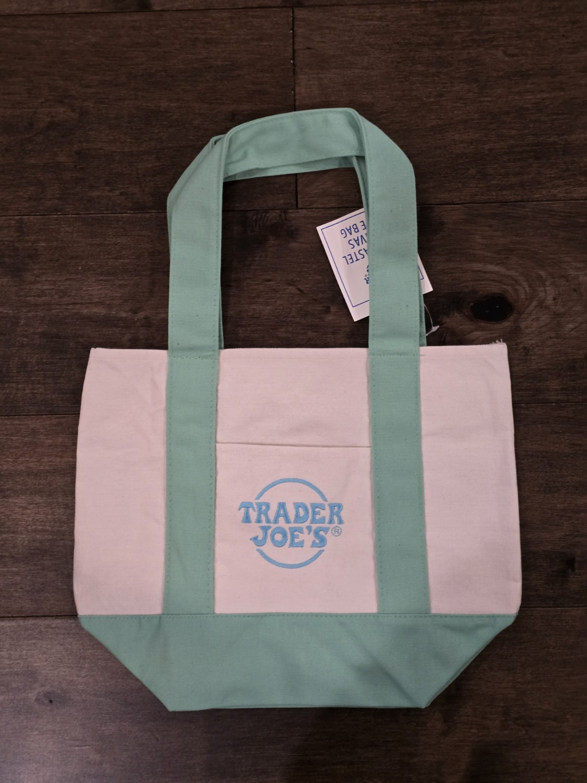 Trader Joe’s Mini Pastel Canvas Tote Bag Set Of 4 Pink Blue Green Purple NWT