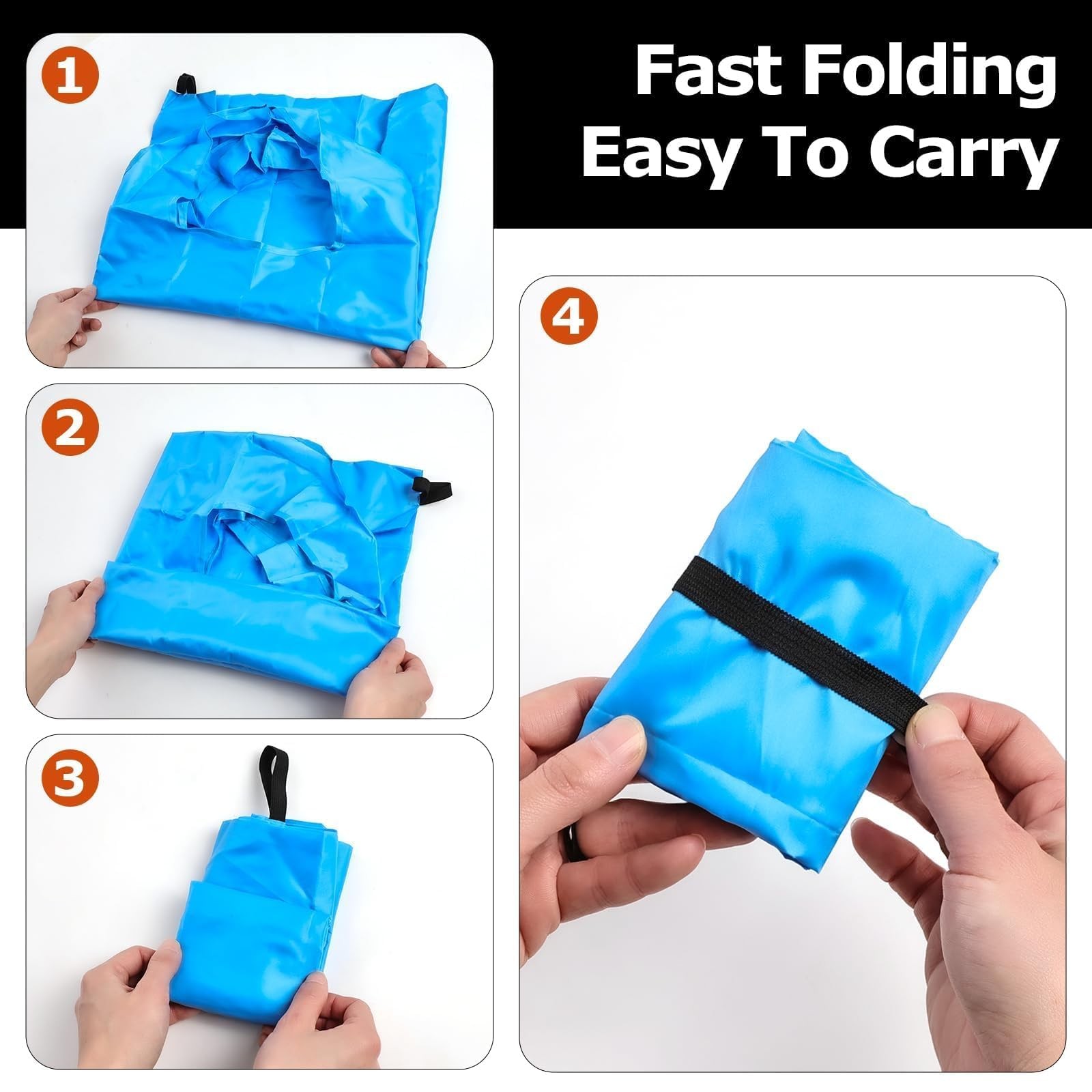 Foldable Nylon Lightweight Reusable Grocery Shopping Tote Bag With Holder